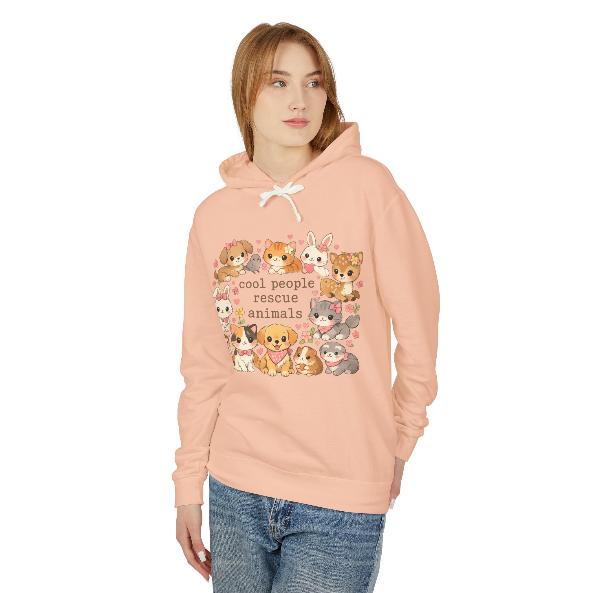 Rescue Animals Hoodie — "Cool People Rescue Animals" Cute Pet Rescue Pullover