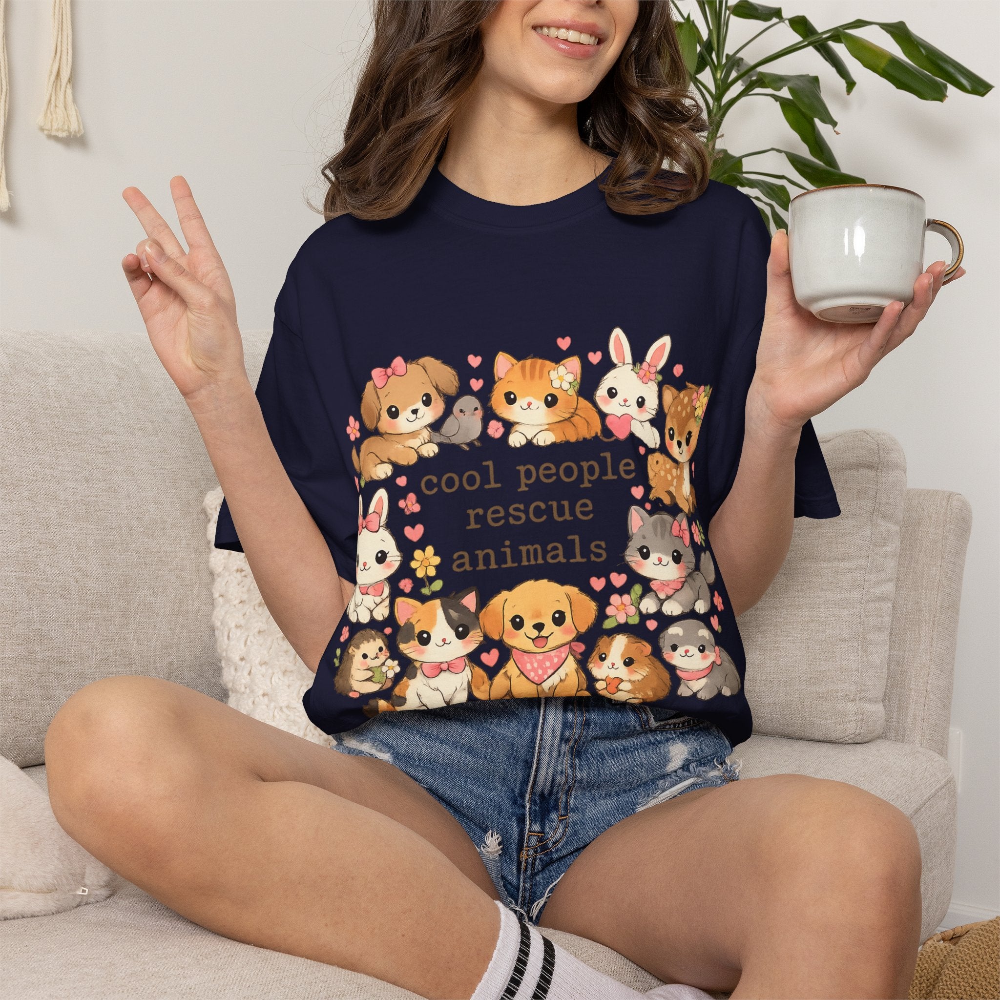 Rescue Animals T-Shirt — "Cool People Rescue Animals" Cute Pet Rescue Tee