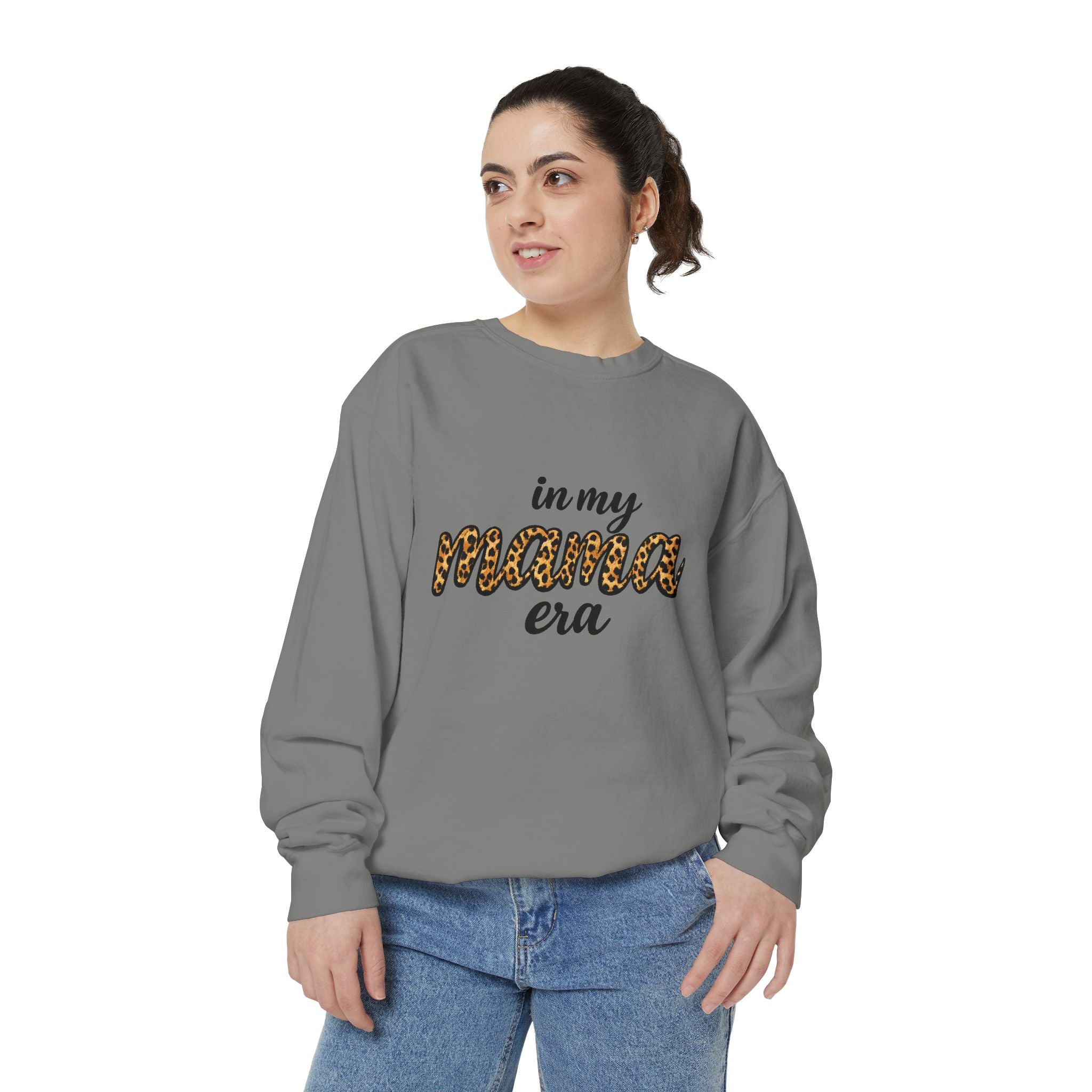 Mama Era Leopard Sweatshirt — "in my mama era" Cozy Mom Pullover