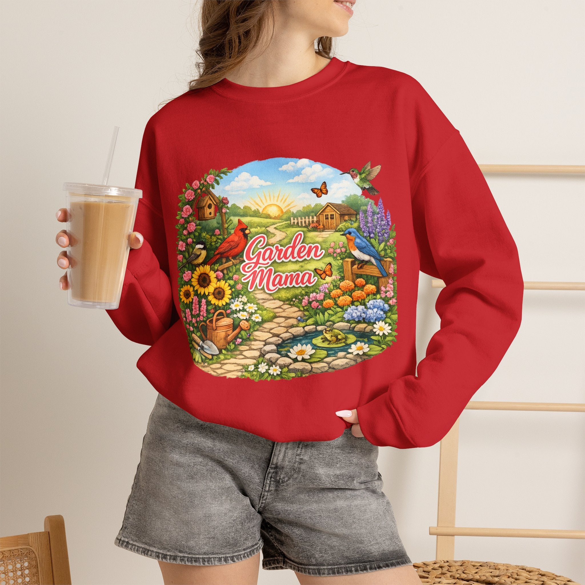 Garden Mama Crewneck Sweatshirt — Floral Cottagecore Gardening Gift