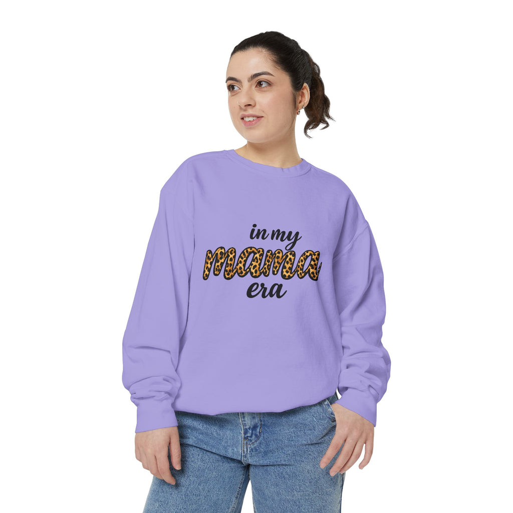 Mama Era Leopard Sweatshirt — "in my mama era" Cozy Mom Pullover