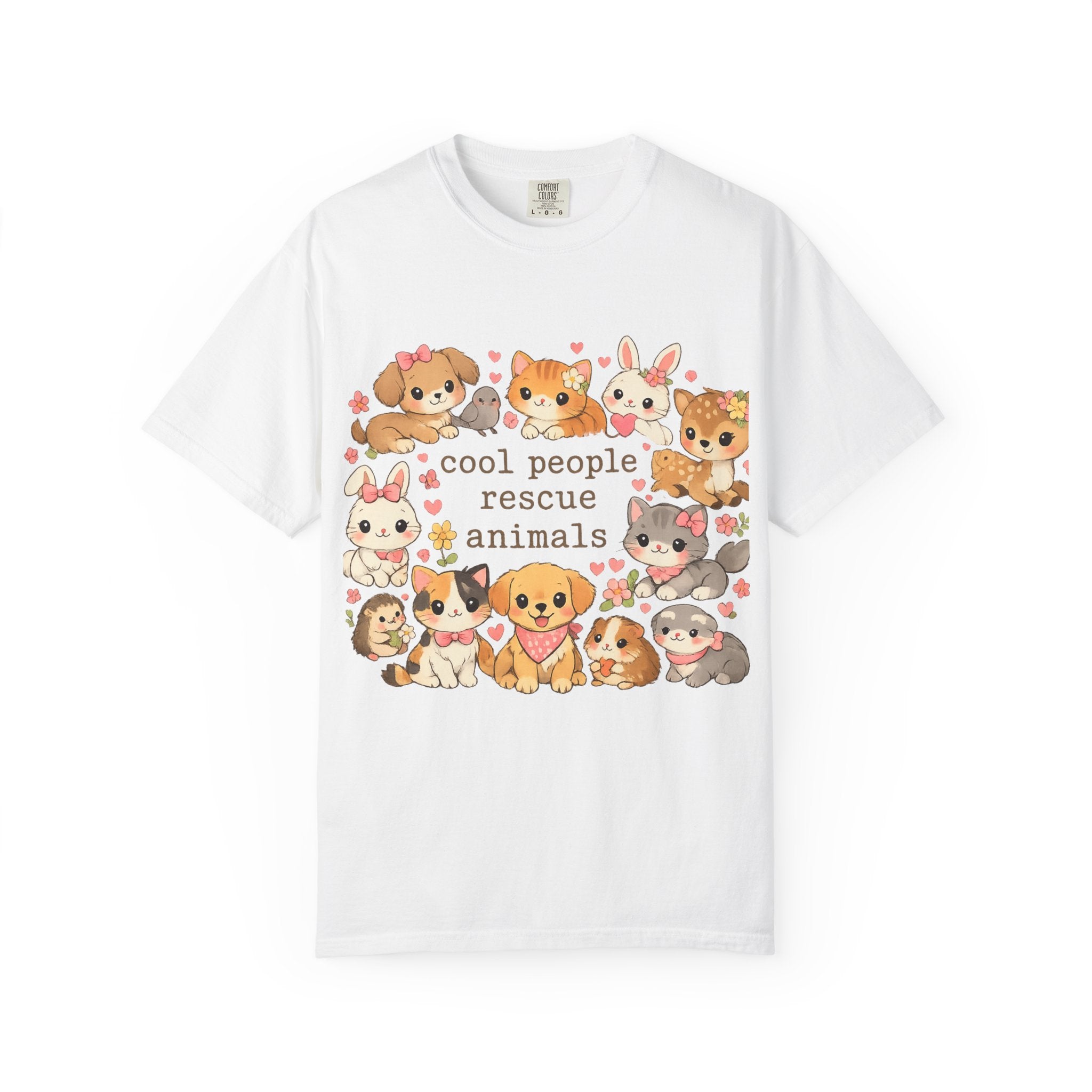 Rescue Animals T-Shirt — "Cool People Rescue Animals" Cute Pet Rescue Tee