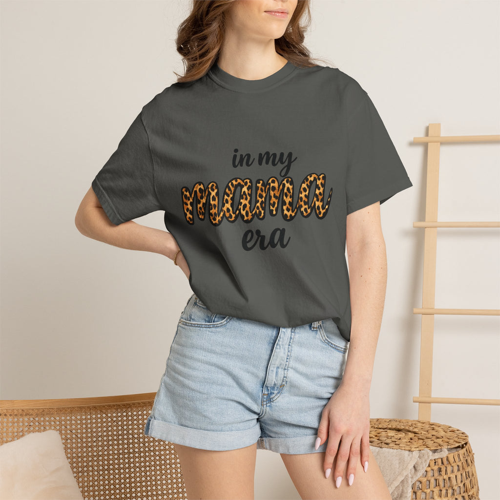 Mama Era Leopard Print T‑Shirt — "in my mama era" Casual Mom Tee