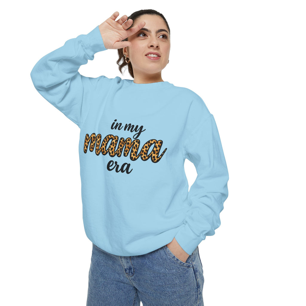 Mama Era Leopard Sweatshirt — "in my mama era" Cozy Mom Pullover