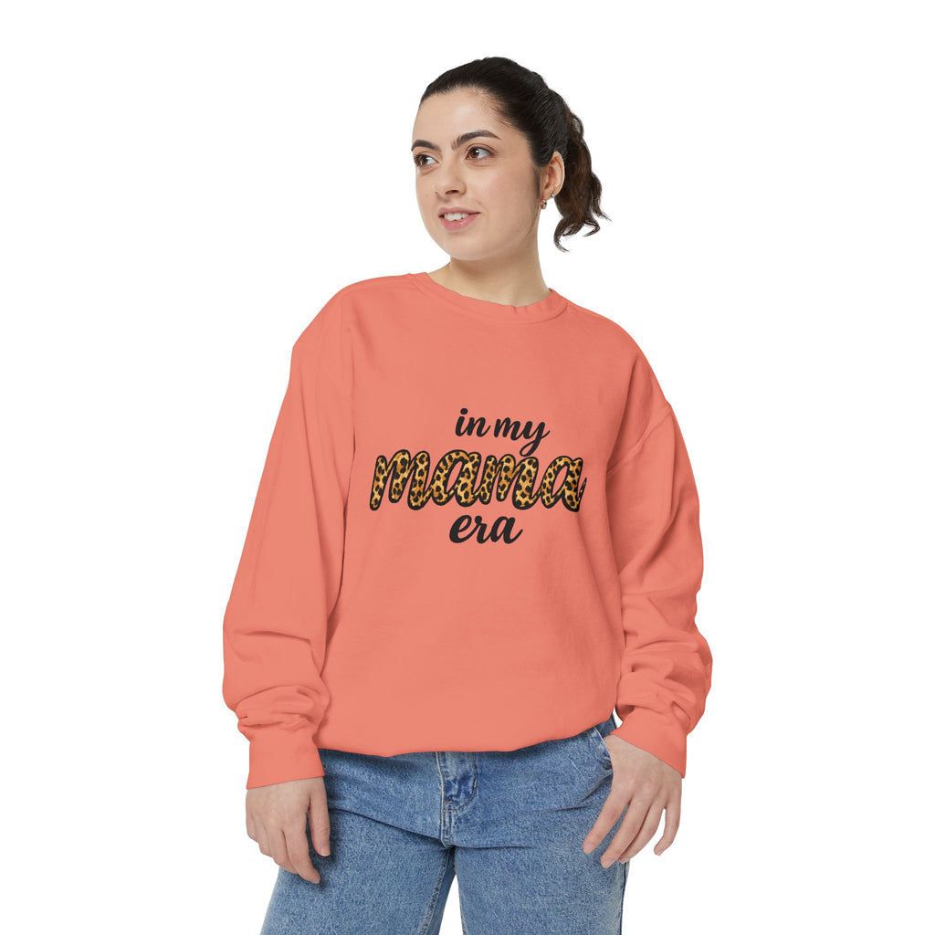 Mama Era Leopard Sweatshirt — "in my mama era" Cozy Mom Pullover