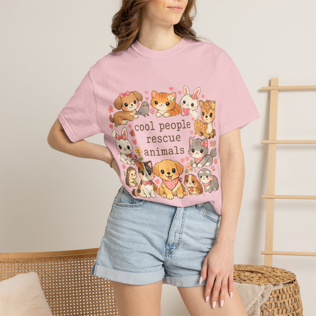 Rescue Animals T-Shirt — "Cool People Rescue Animals" Cute Pet Rescue Tee