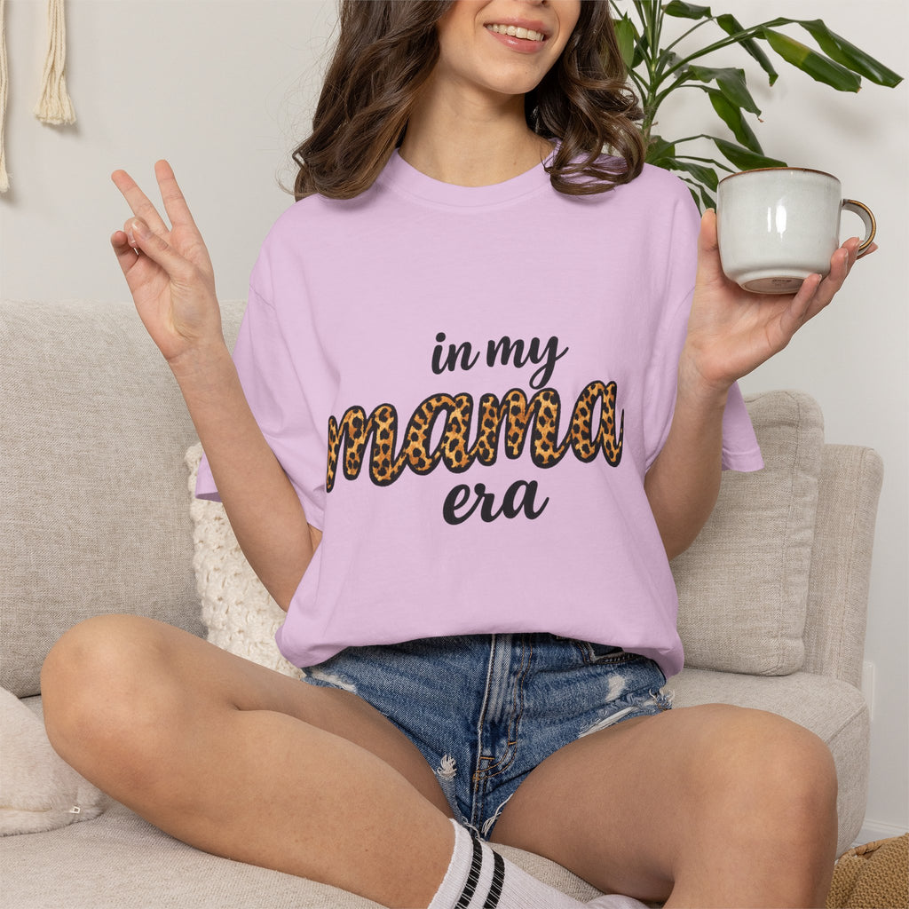 Mama Era Leopard Print T‑Shirt — "in my mama era" Casual Mom Tee