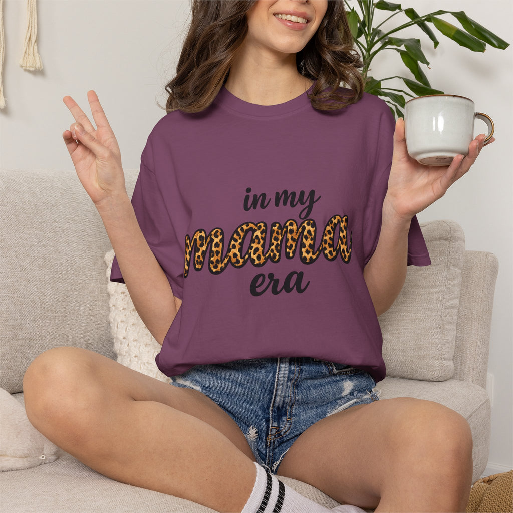 Mama Era Leopard Print T‑Shirt — "in my mama era" Casual Mom Tee