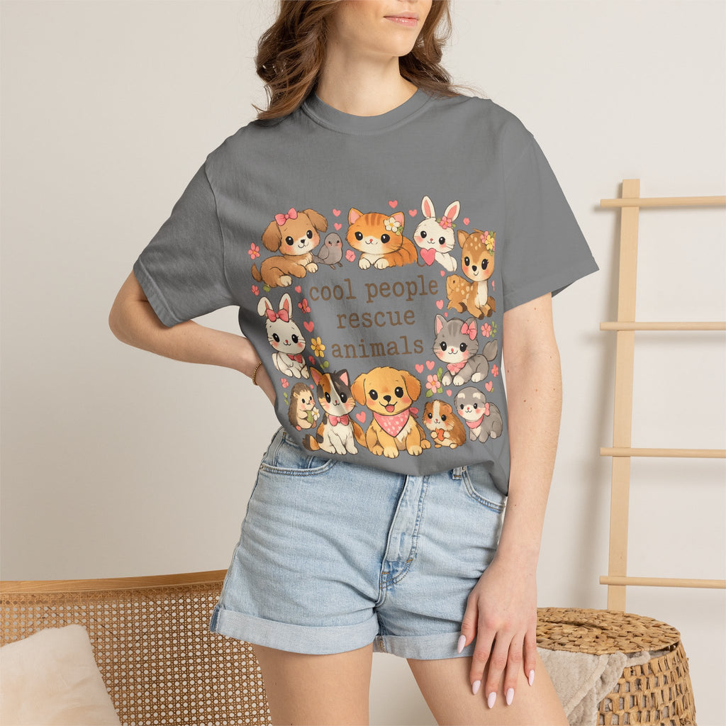 Rescue Animals T-Shirt — "Cool People Rescue Animals" Cute Pet Rescue Tee