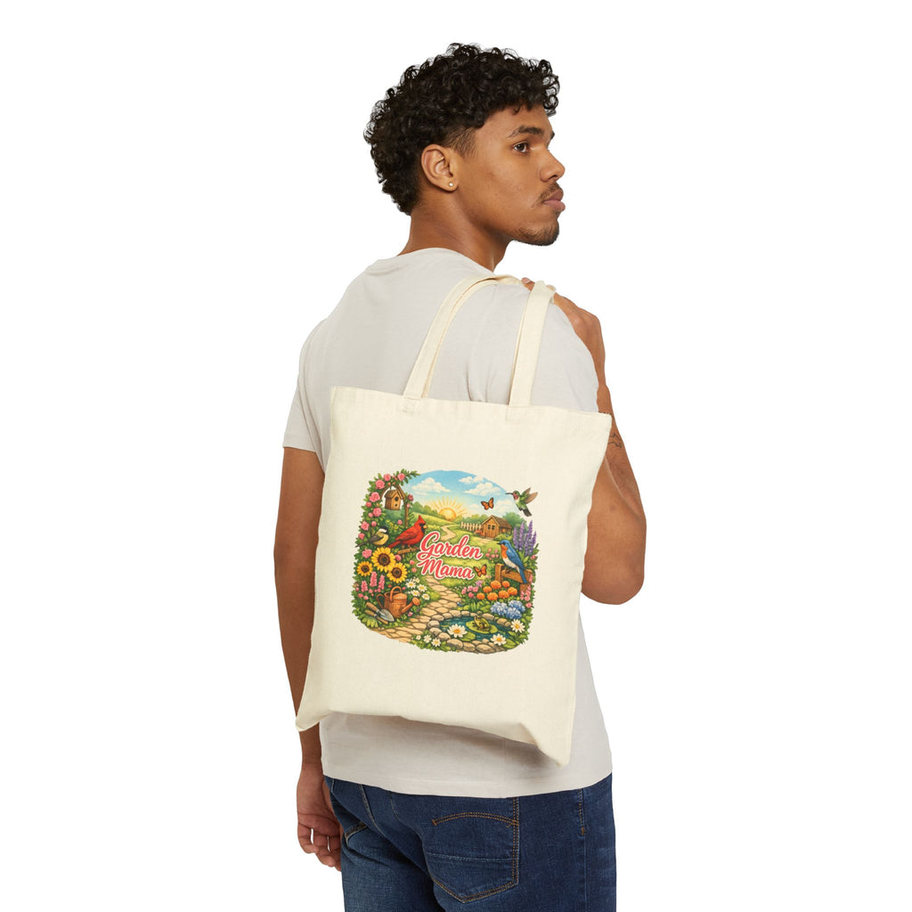 Garden Mama Cotton Tote Bag — Floral Gardening Market Bag