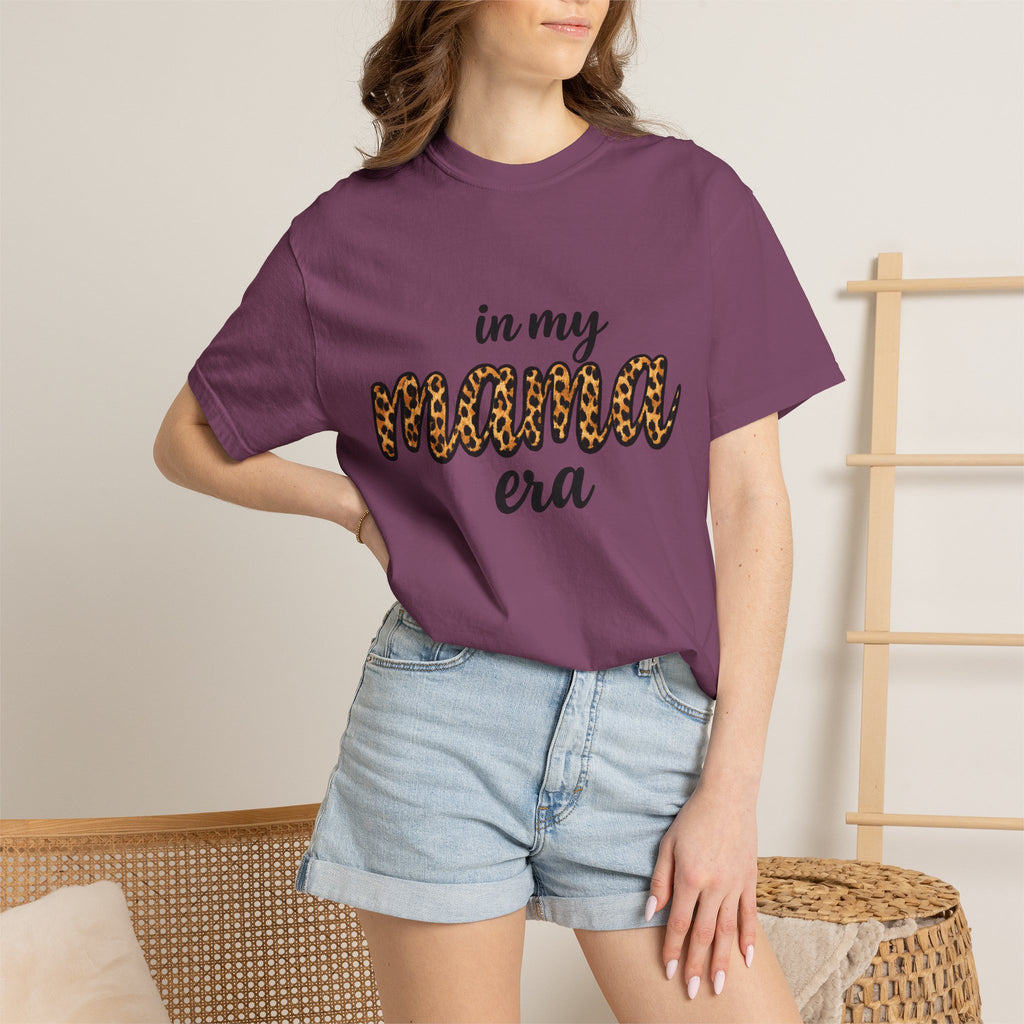 Mama Era Leopard Print T‑Shirt — "in my mama era" Casual Mom Tee