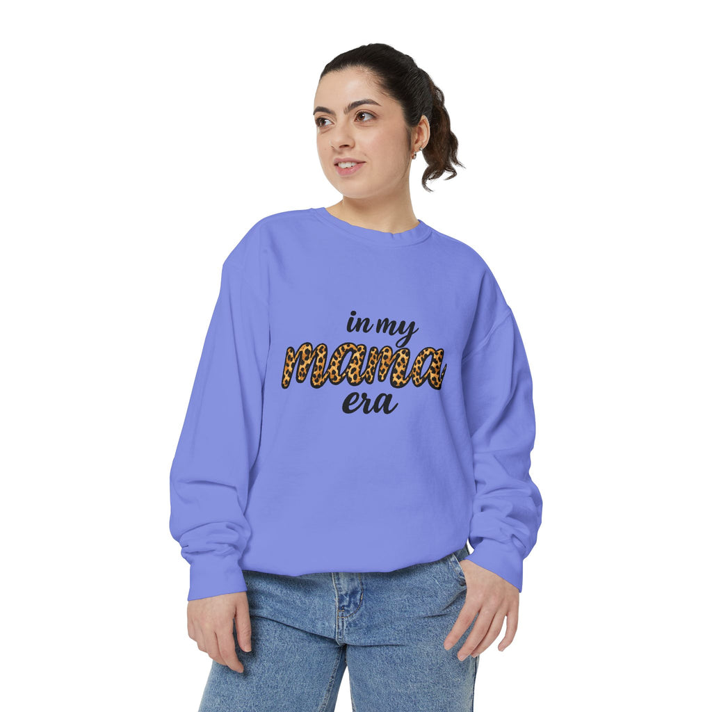 Mama Era Leopard Sweatshirt — "in my mama era" Cozy Mom Pullover
