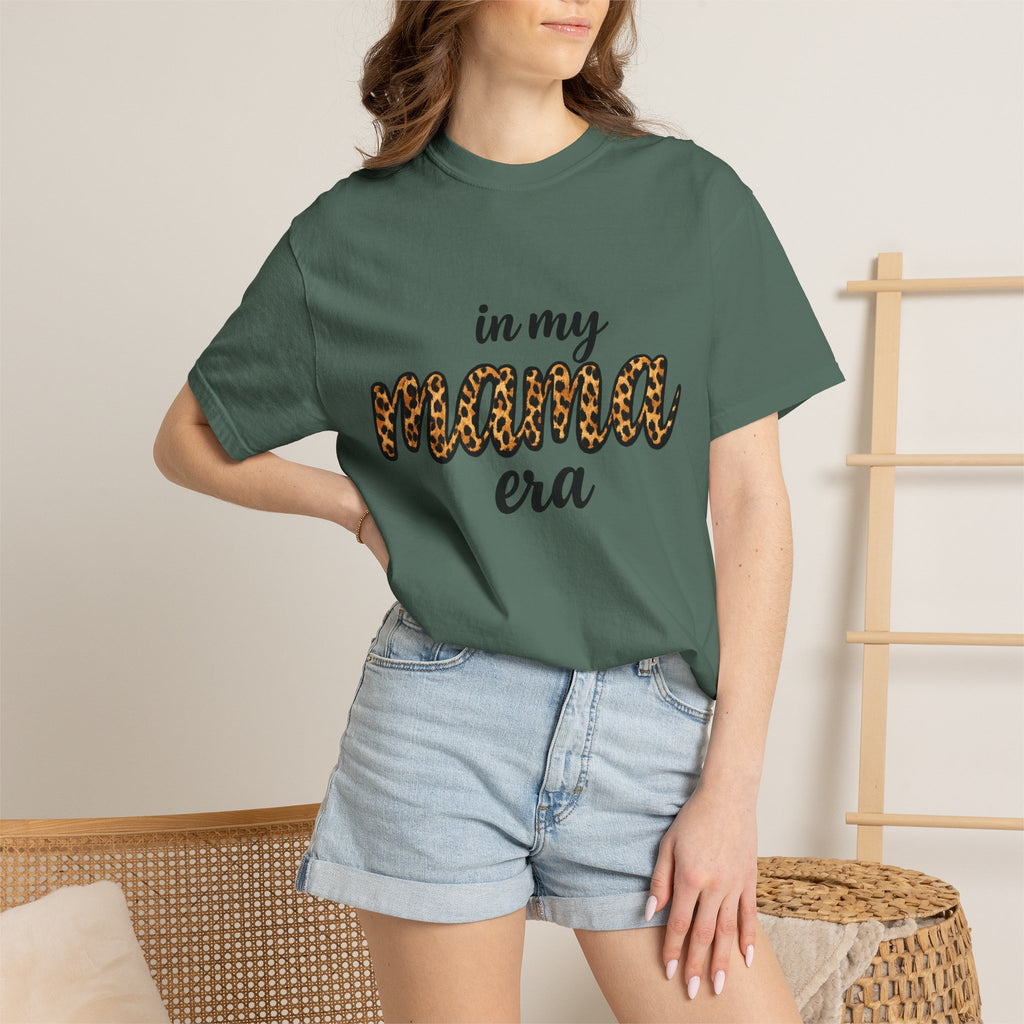 Mama Era Leopard Print T‑Shirt — "in my mama era" Casual Mom Tee