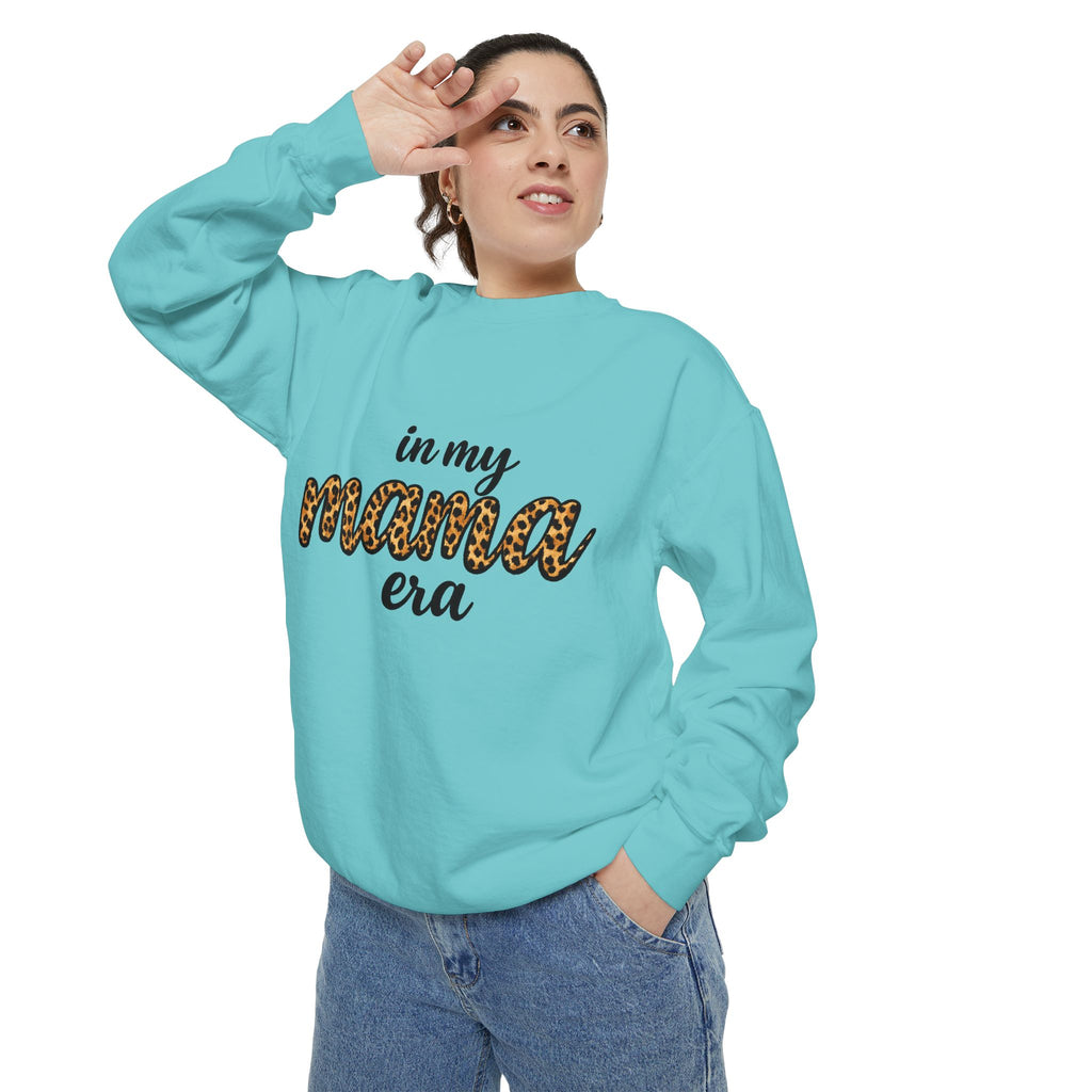 Mama Era Leopard Sweatshirt — "in my mama era" Cozy Mom Pullover