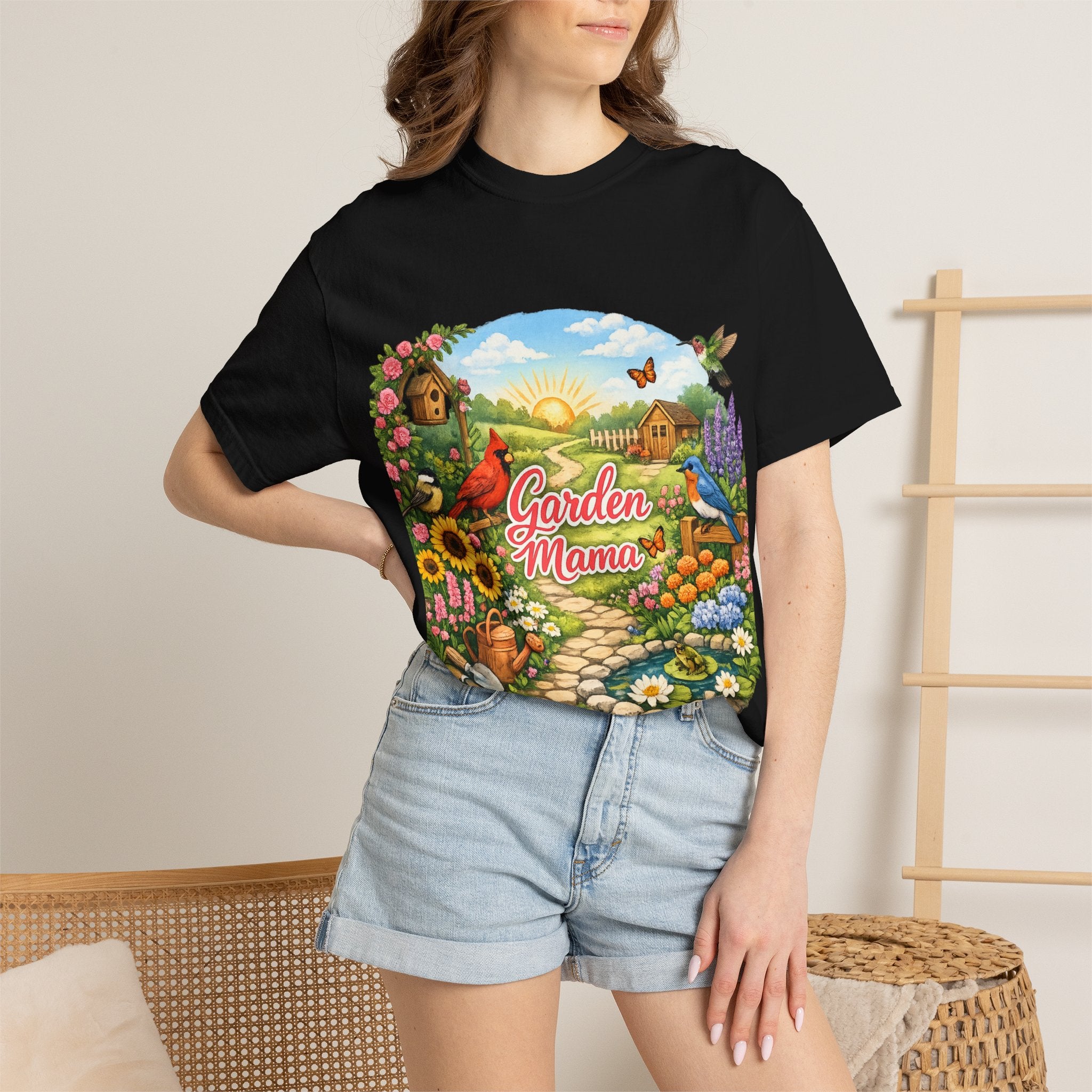 Garden Mama T-Shirt — Floral Cottage Garden Tee for Moms & Gardeners
