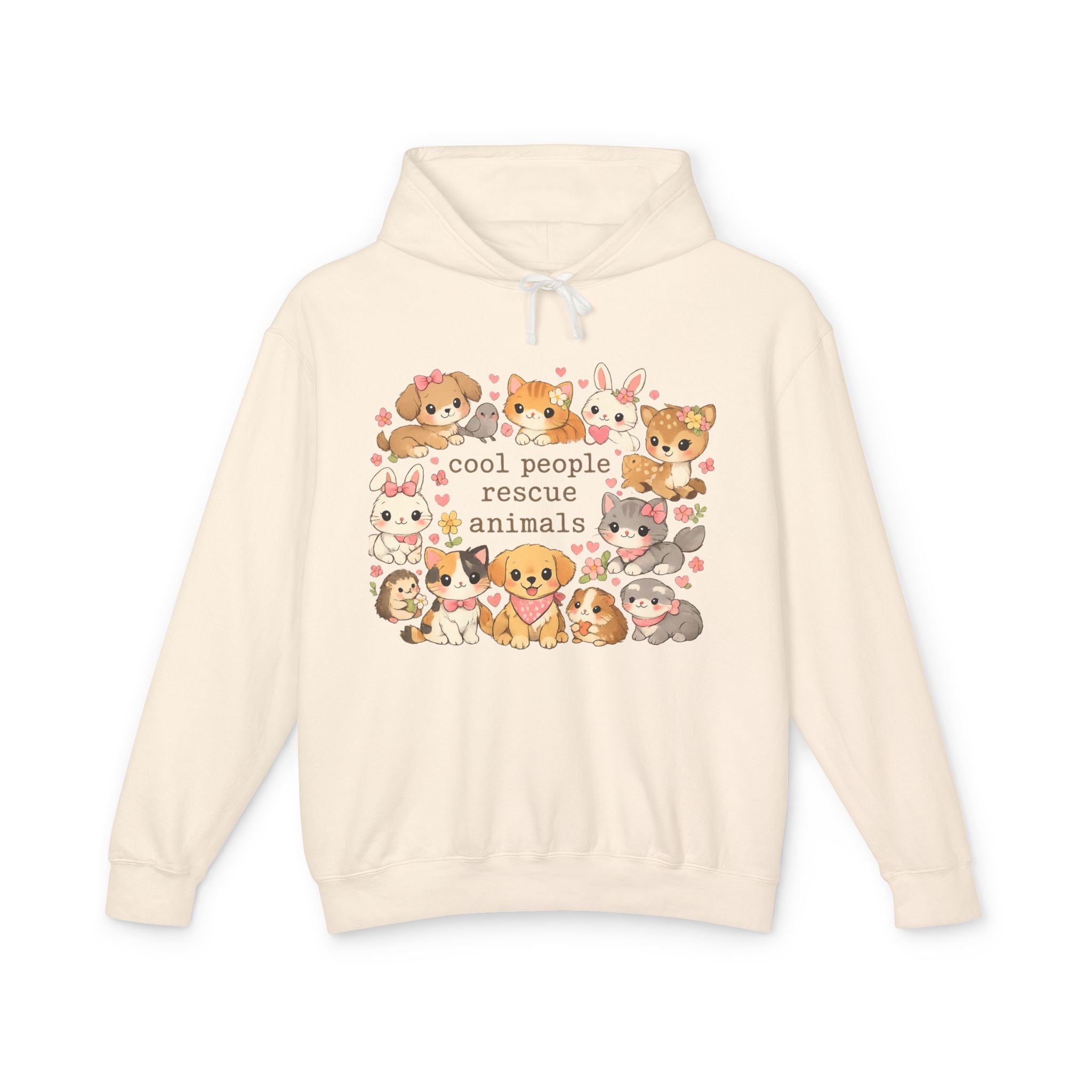 Rescue Animals Hoodie — "Cool People Rescue Animals" Cute Pet Rescue Pullover