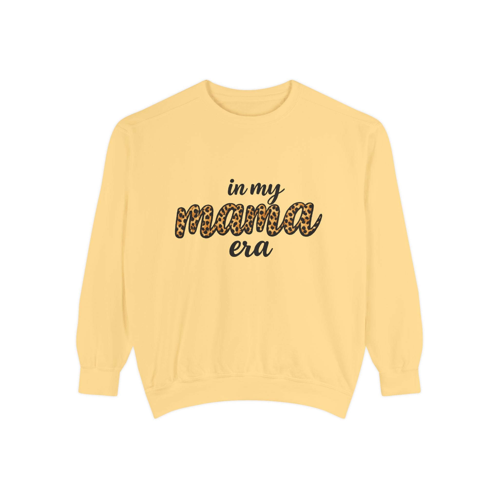 Mama Era Leopard Sweatshirt — "in my mama era" Cozy Mom Pullover