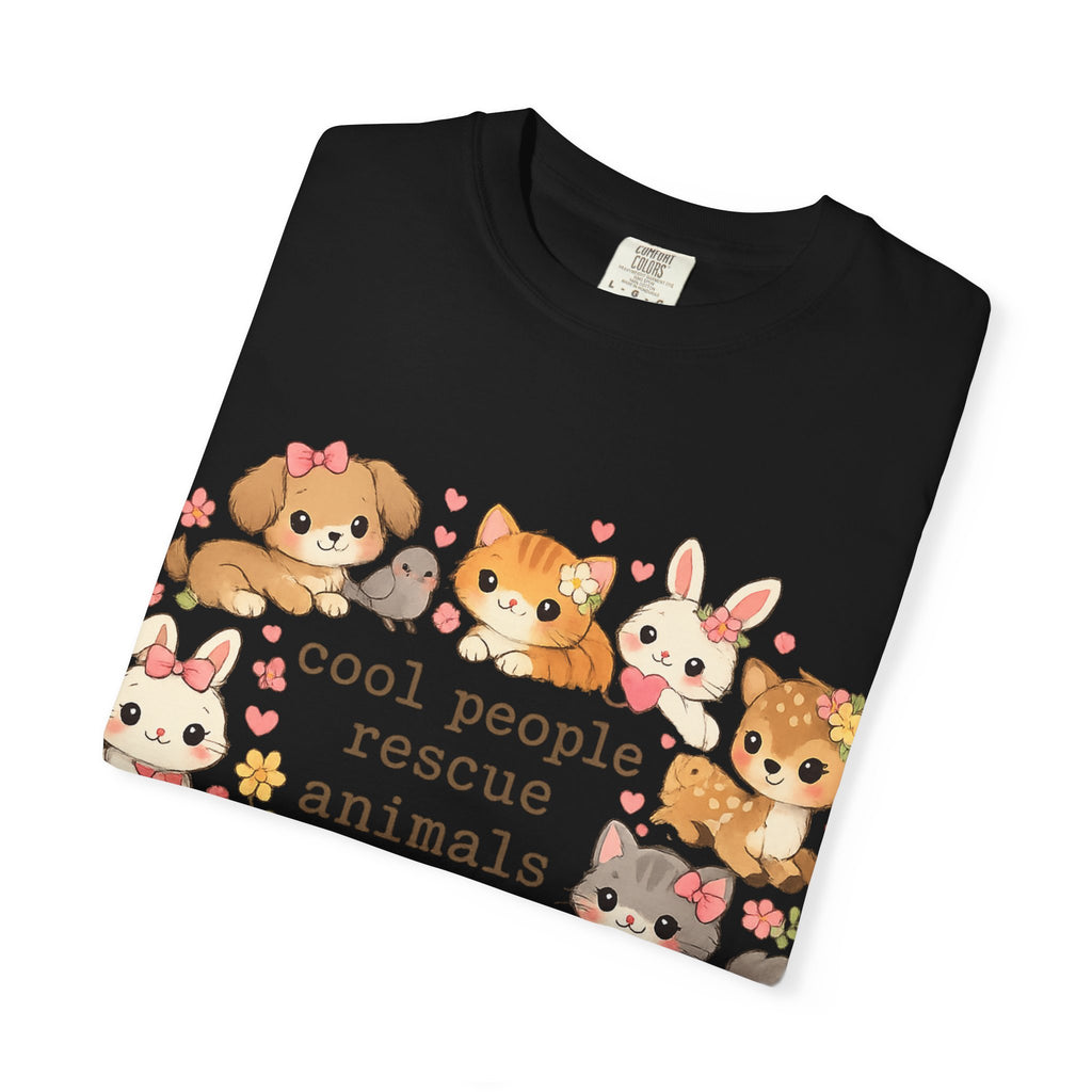 Rescue Animals T-Shirt — "Cool People Rescue Animals" Cute Pet Rescue Tee
