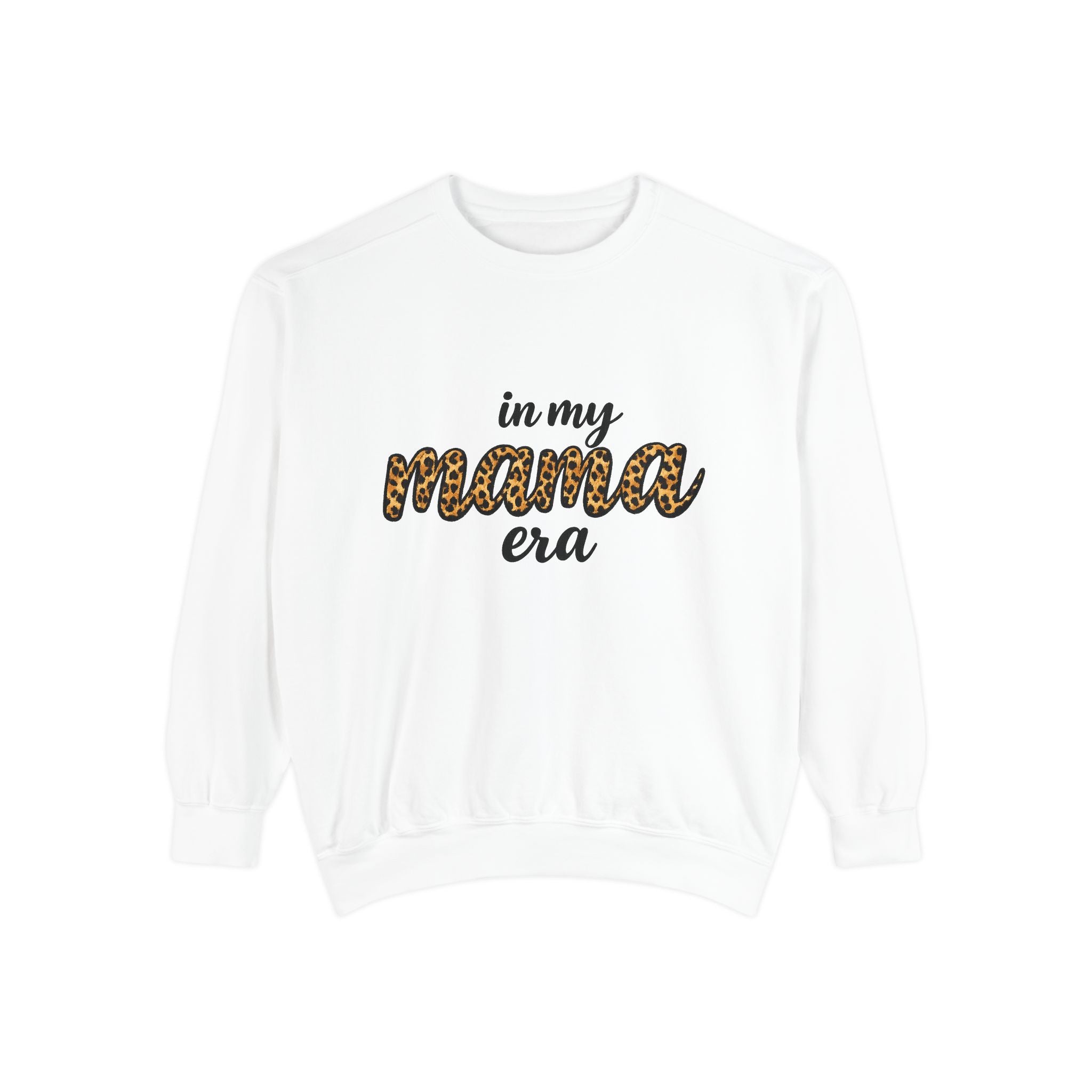 Mama Era Leopard Sweatshirt — "in my mama era" Cozy Mom Pullover