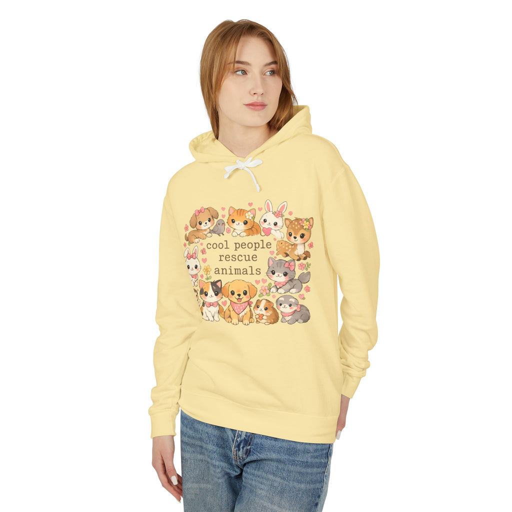 Rescue Animals Hoodie — "Cool People Rescue Animals" Cute Pet Rescue Pullover