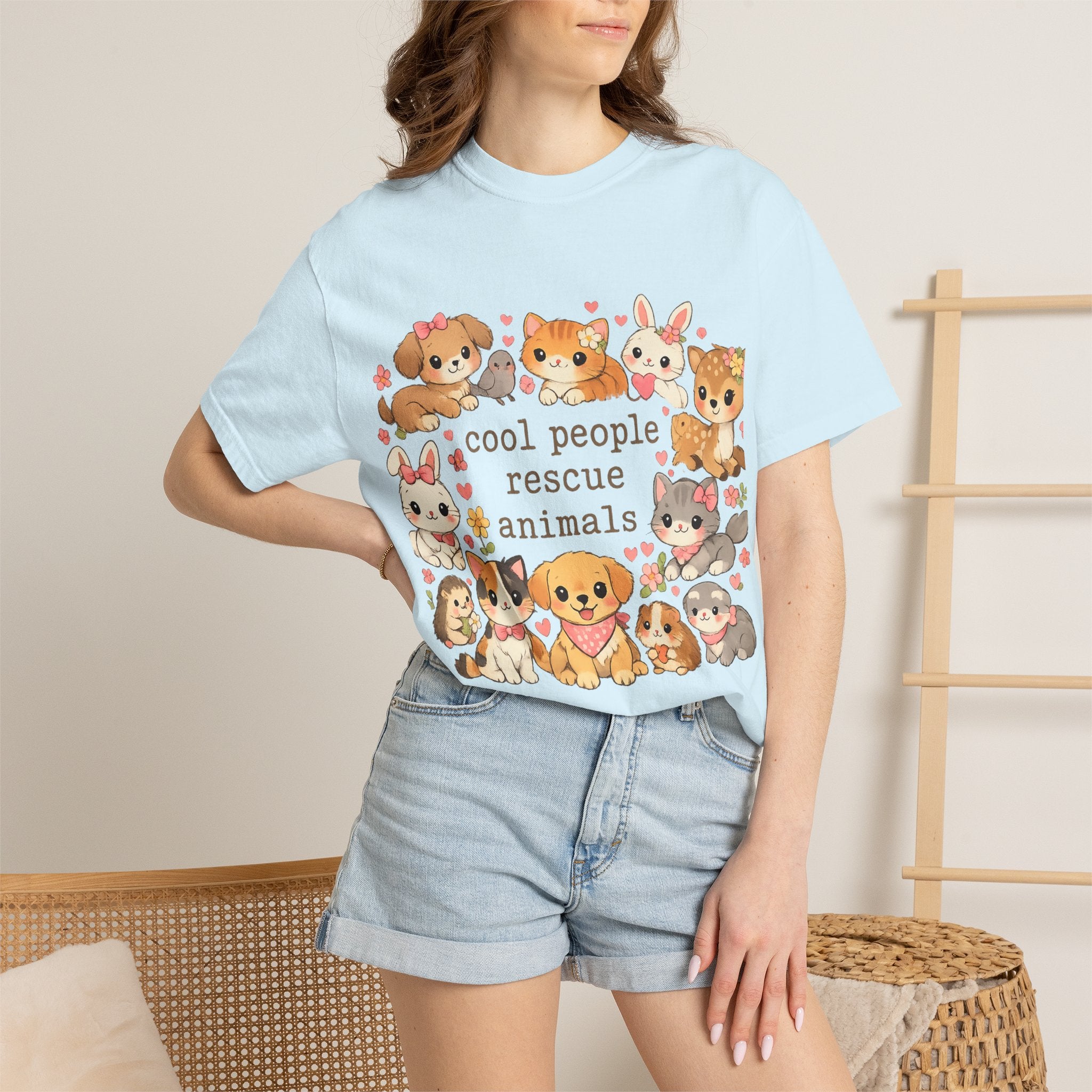 Rescue Animals T-Shirt — "Cool People Rescue Animals" Cute Pet Rescue Tee