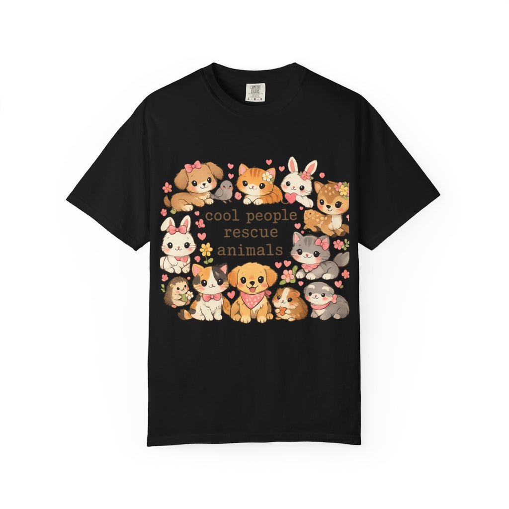 Rescue Animals T-Shirt — "Cool People Rescue Animals" Cute Pet Rescue Tee
