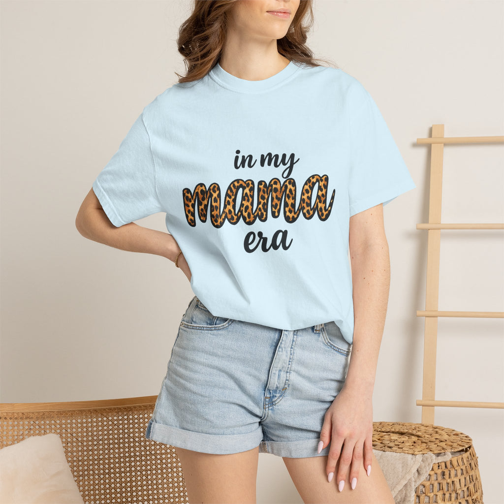Mama Era Leopard Print T‑Shirt — "in my mama era" Casual Mom Tee