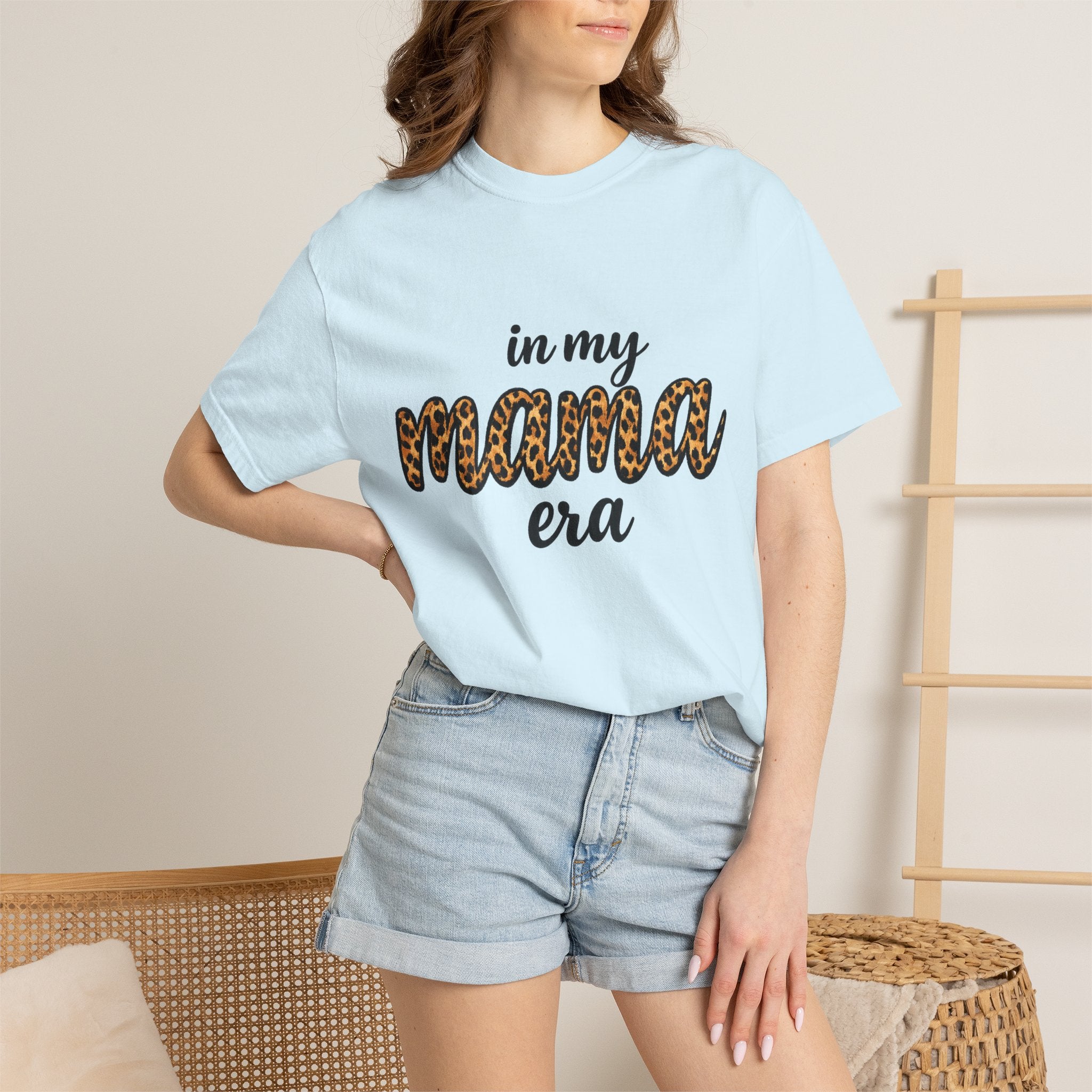 Mama Era Leopard Print T‑Shirt — "in my mama era" Casual Mom Tee