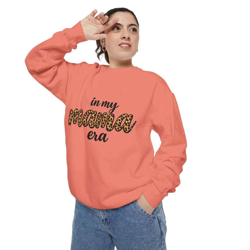 Mama Era Leopard Sweatshirt — "in my mama era" Cozy Mom Pullover