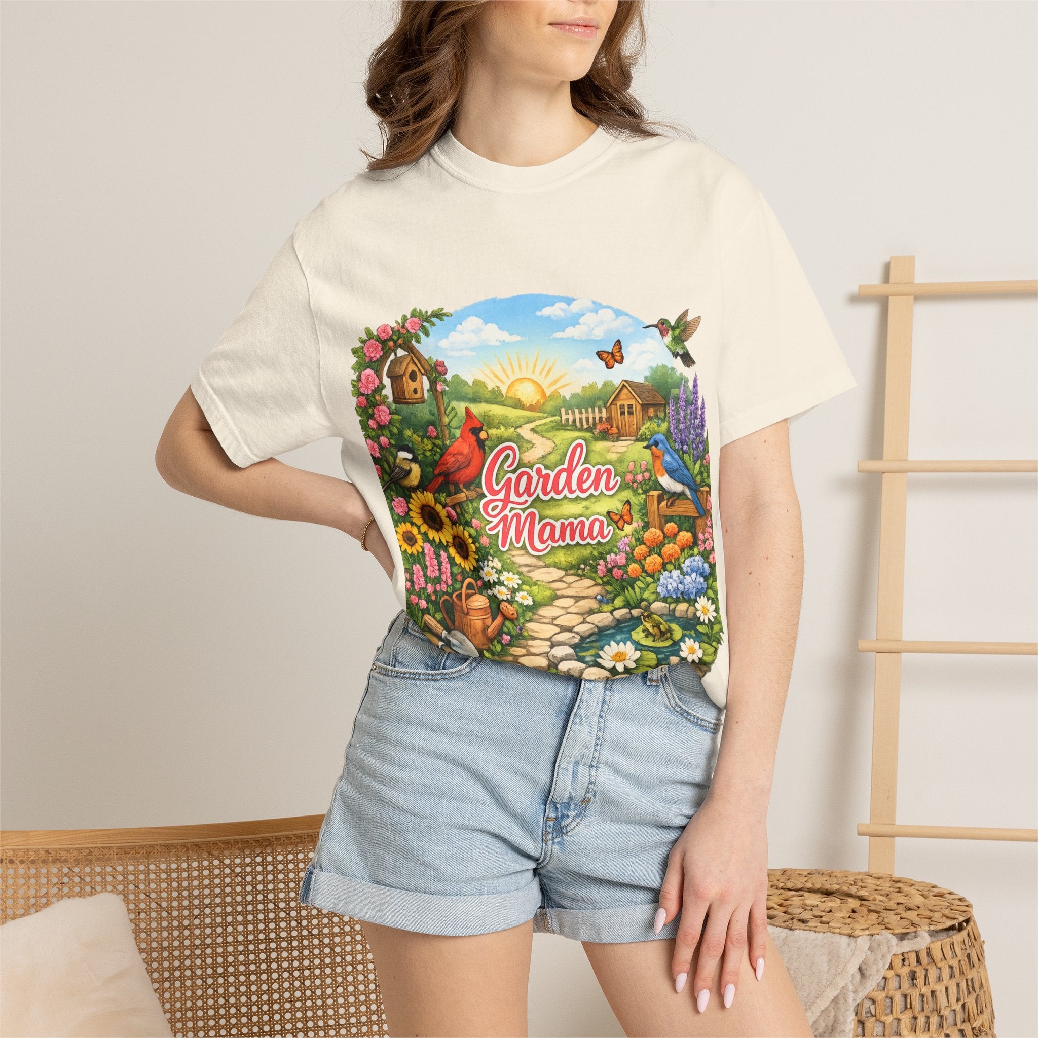 Garden Mama T-Shirt — Floral Cottage Garden Tee for Moms & Gardeners