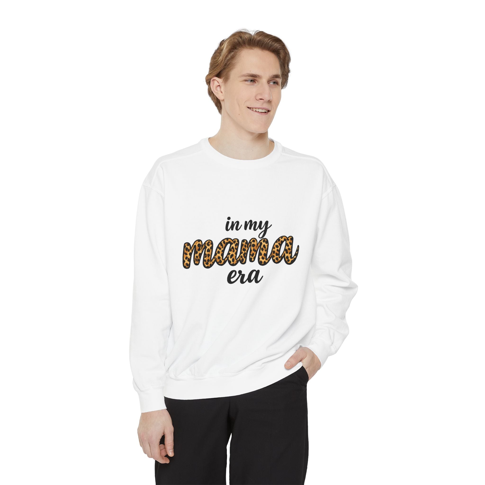 Mama Era Leopard Sweatshirt — "in my mama era" Cozy Mom Pullover