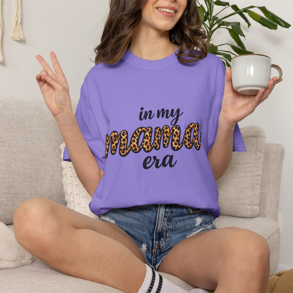 Mama Era Leopard Print T‑Shirt — "in my mama era" Casual Mom Tee