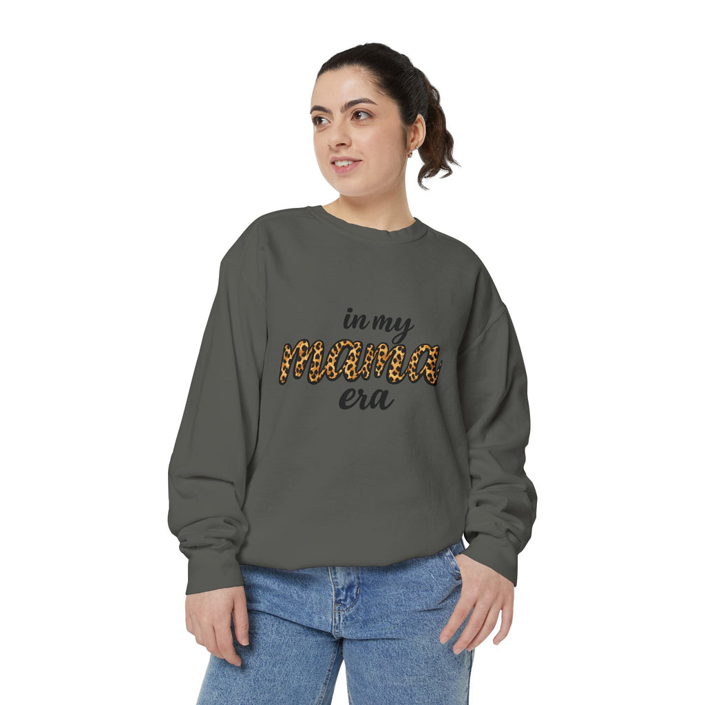 Mama Era Leopard Sweatshirt — "in my mama era" Cozy Mom Pullover