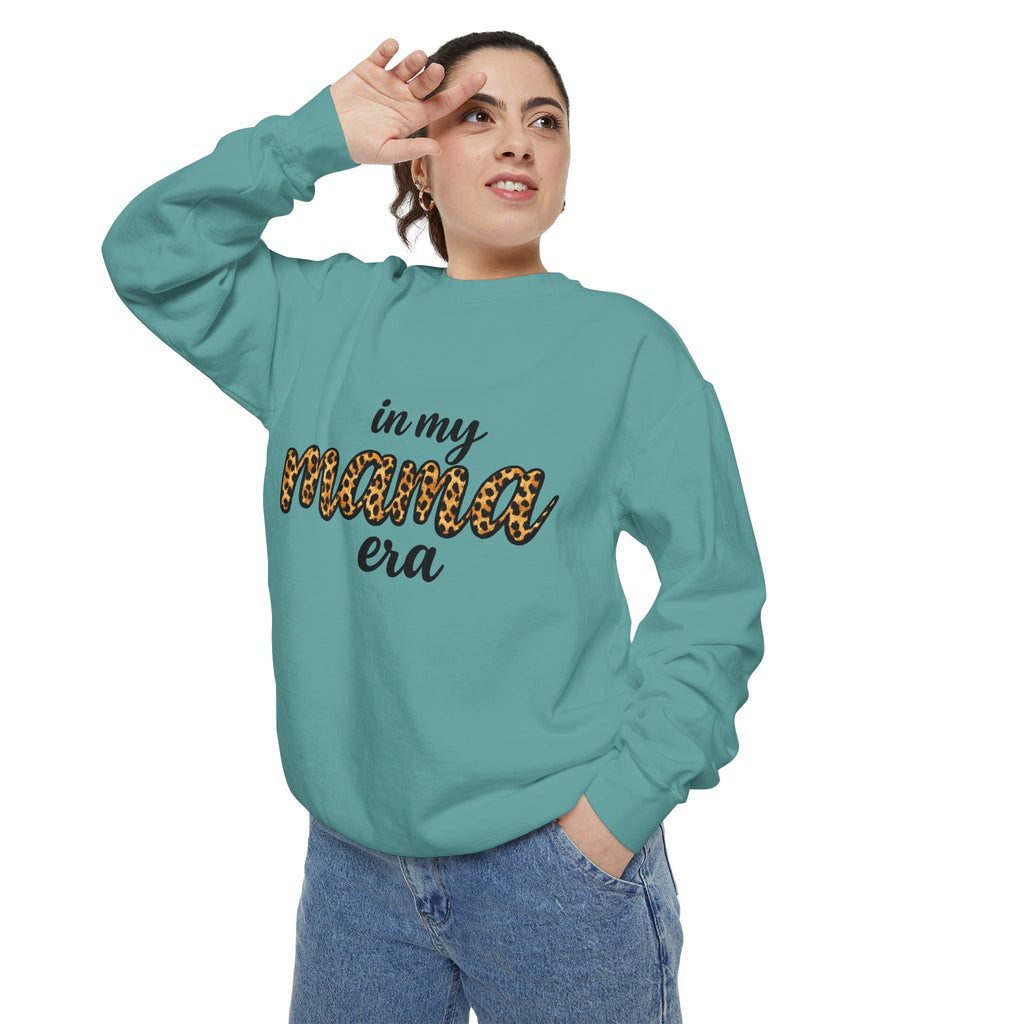 Mama Era Leopard Sweatshirt — "in my mama era" Cozy Mom Pullover