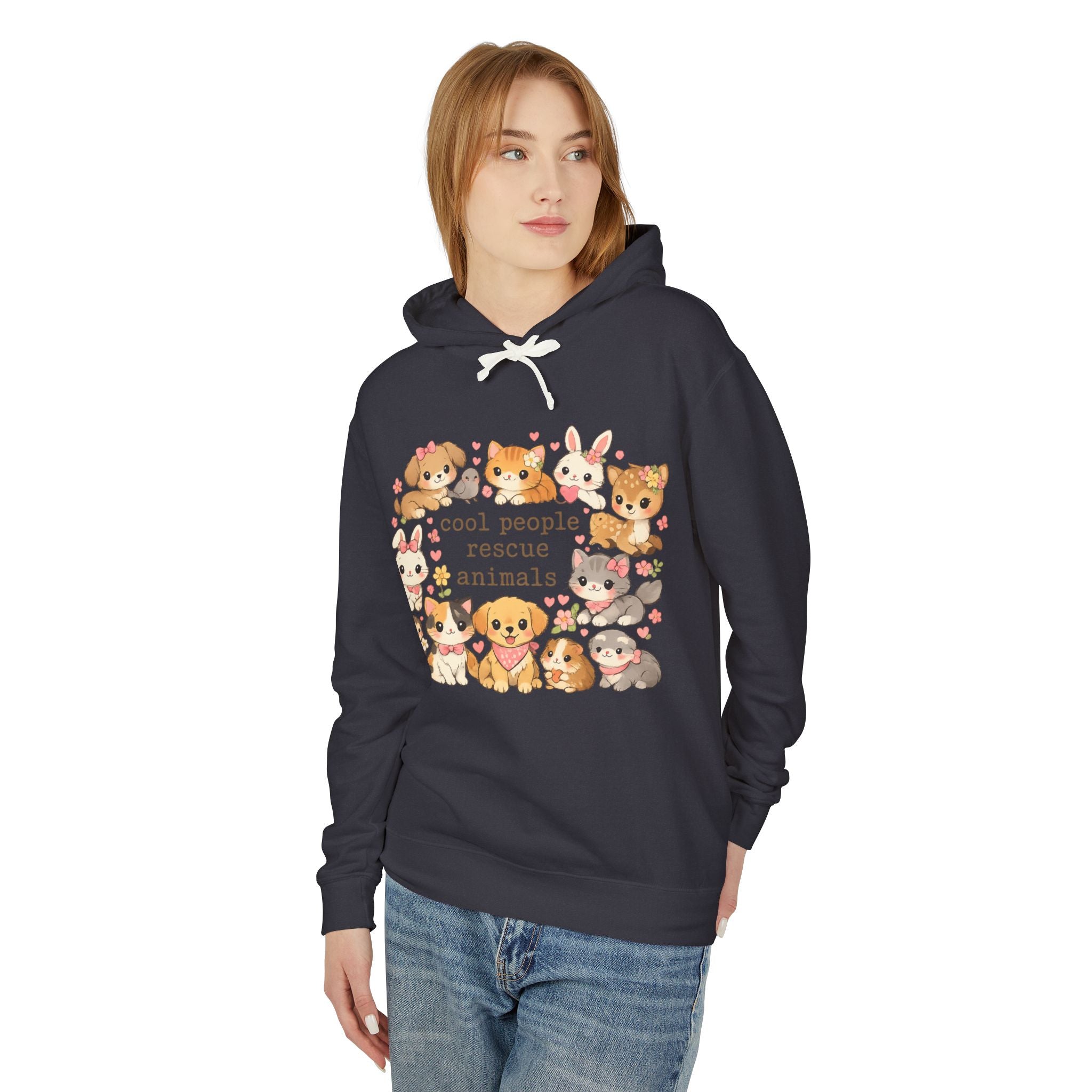 Rescue Animals Hoodie — "Cool People Rescue Animals" Cute Pet Rescue Pullover