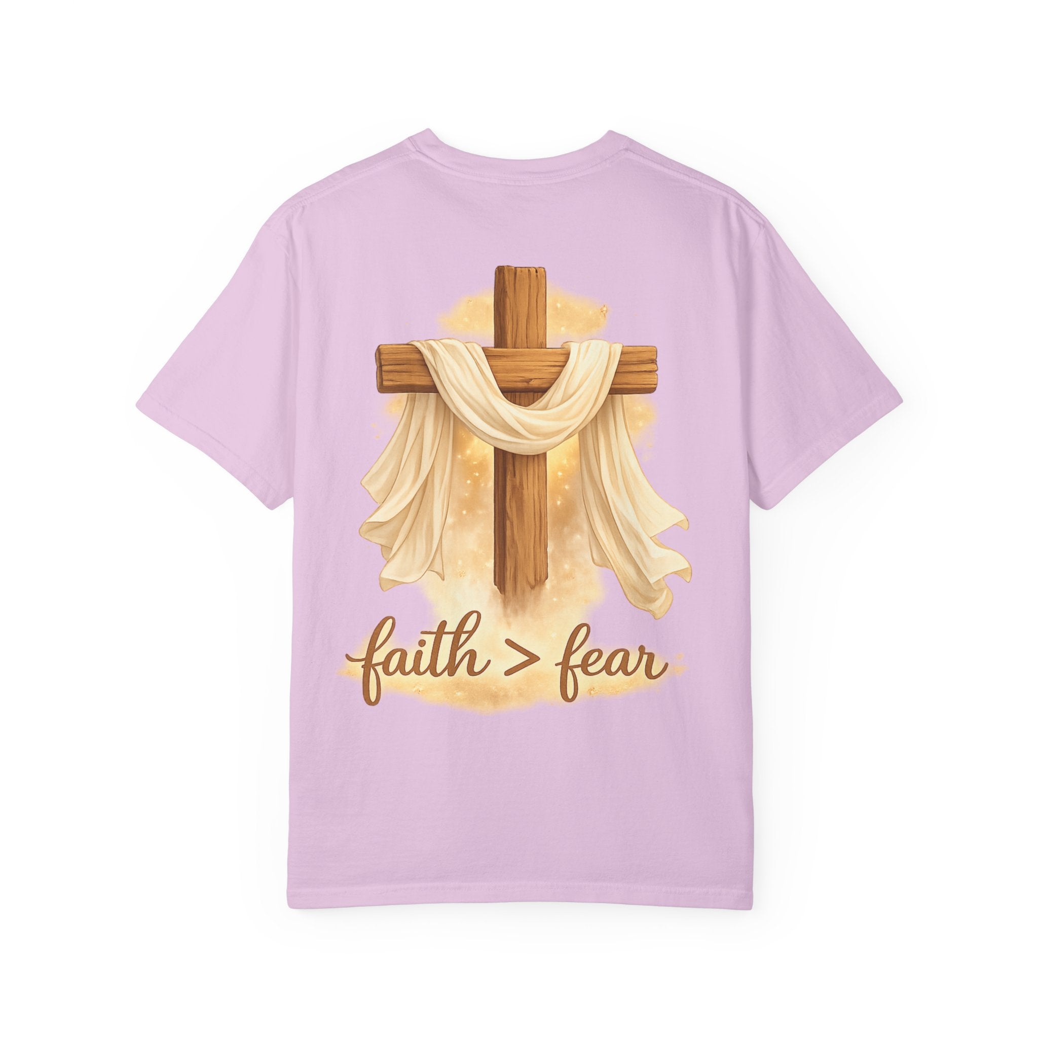 Faith Over Fear T-Shirt — Cross & Draped Cloth Christian Tee