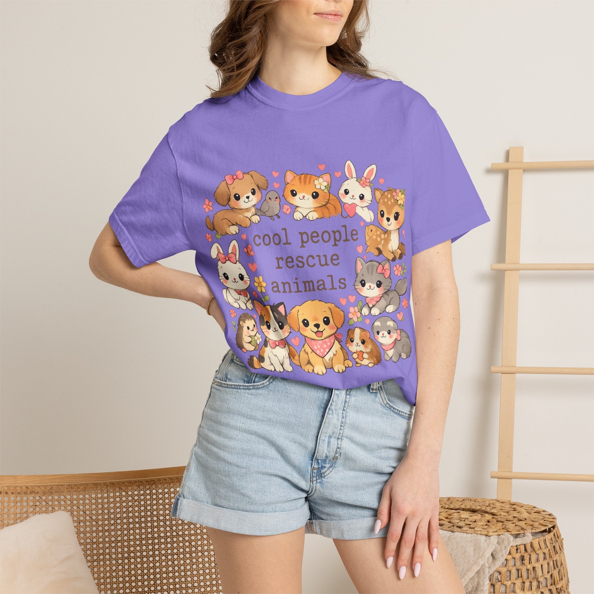Rescue Animals T-Shirt — "Cool People Rescue Animals" Cute Pet Rescue Tee