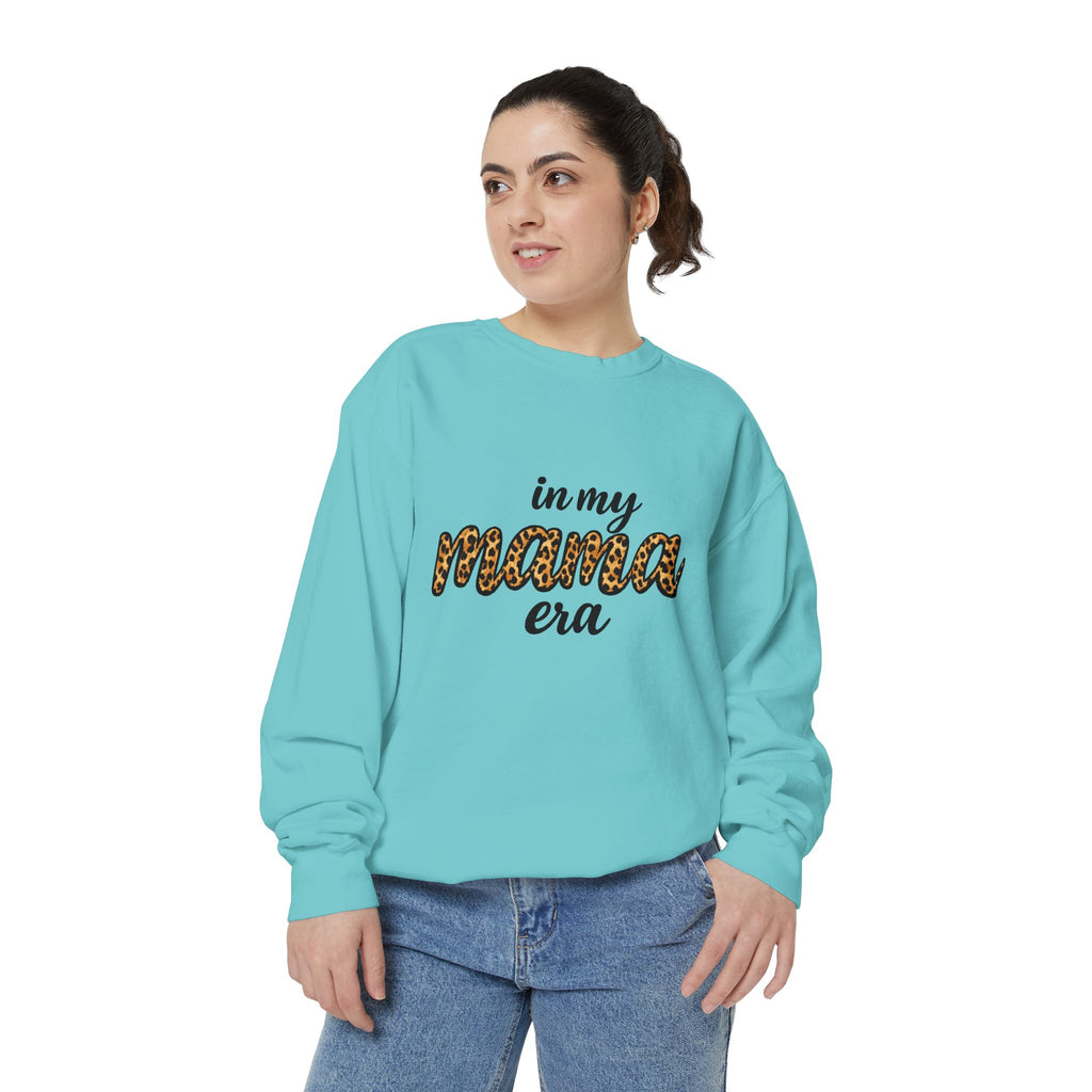 Mama Era Leopard Sweatshirt — "in my mama era" Cozy Mom Pullover