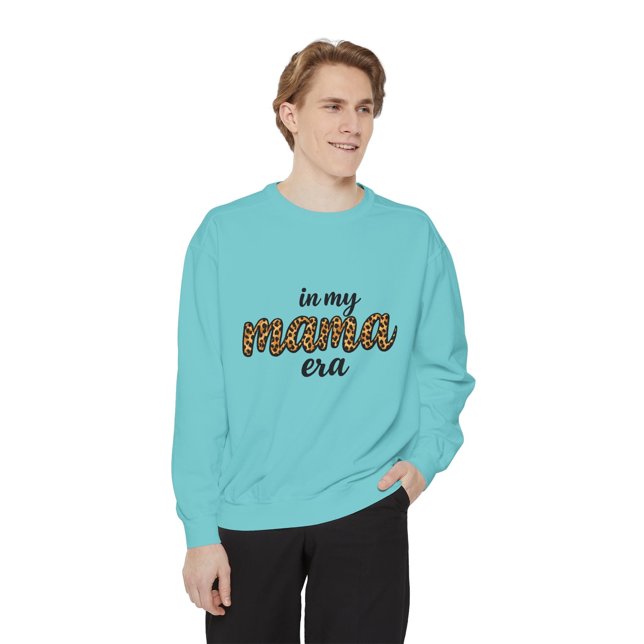 Mama Era Leopard Sweatshirt — "in my mama era" Cozy Mom Pullover