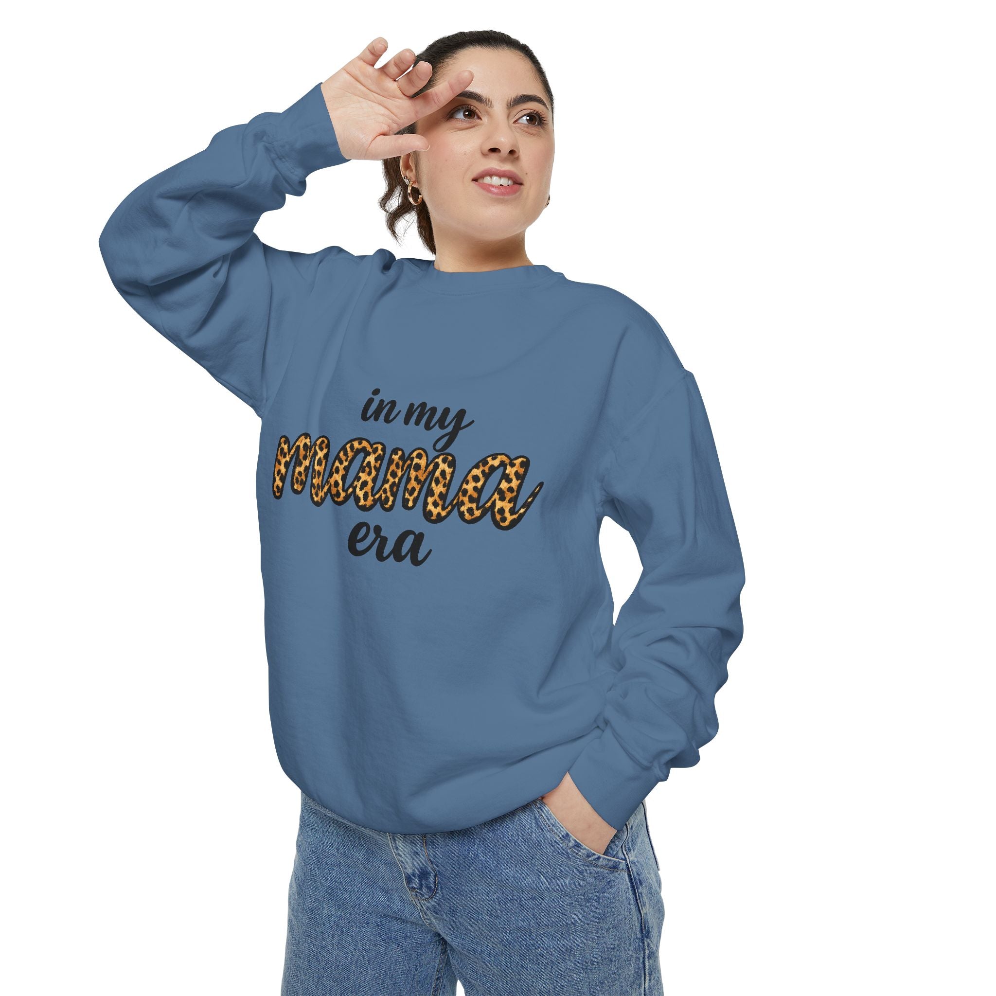 Mama Era Leopard Sweatshirt — "in my mama era" Cozy Mom Pullover