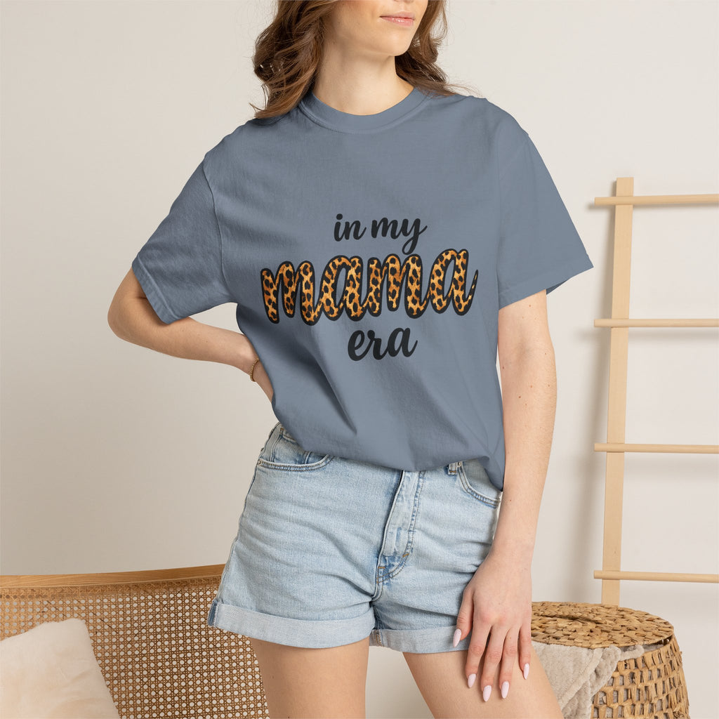 Mama Era Leopard Print T‑Shirt — "in my mama era" Casual Mom Tee