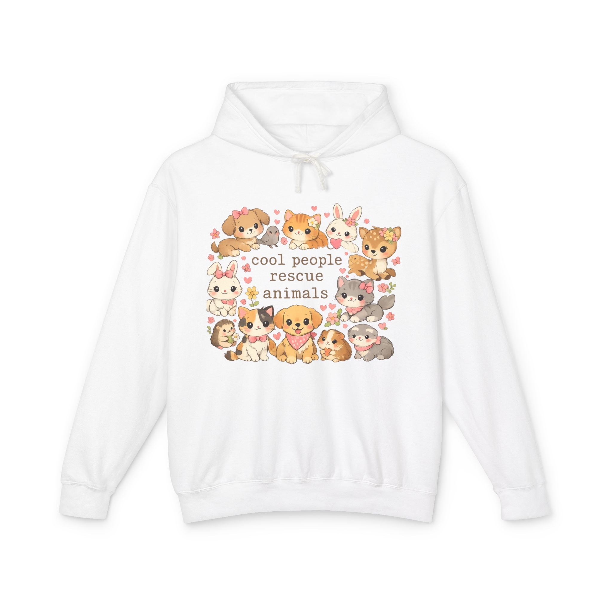 Rescue Animals Hoodie — "Cool People Rescue Animals" Cute Pet Rescue Pullover
