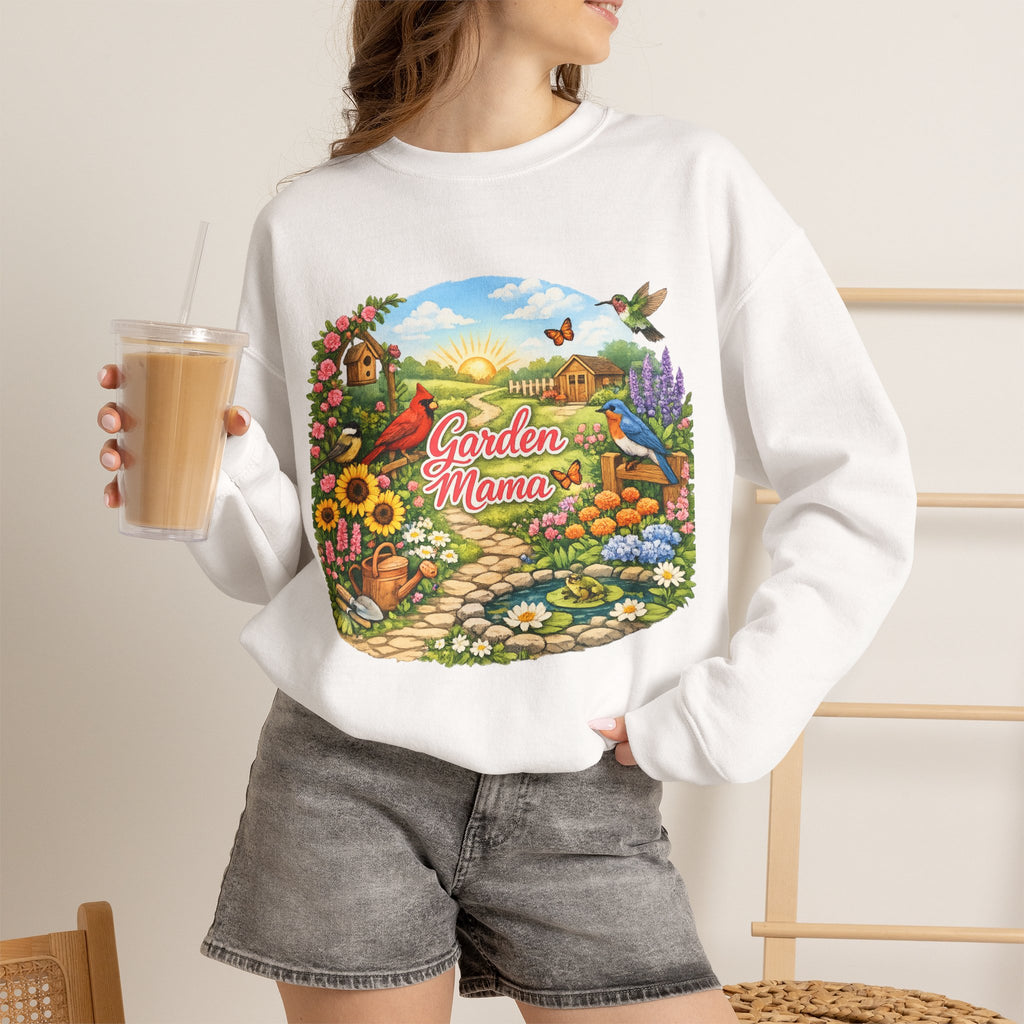Garden Mama Crewneck Sweatshirt — Floral Cottagecore Gardening Gift
