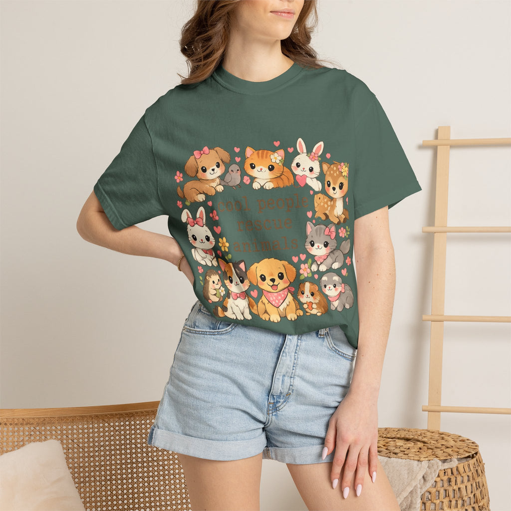 Rescue Animals T-Shirt — "Cool People Rescue Animals" Cute Pet Rescue Tee
