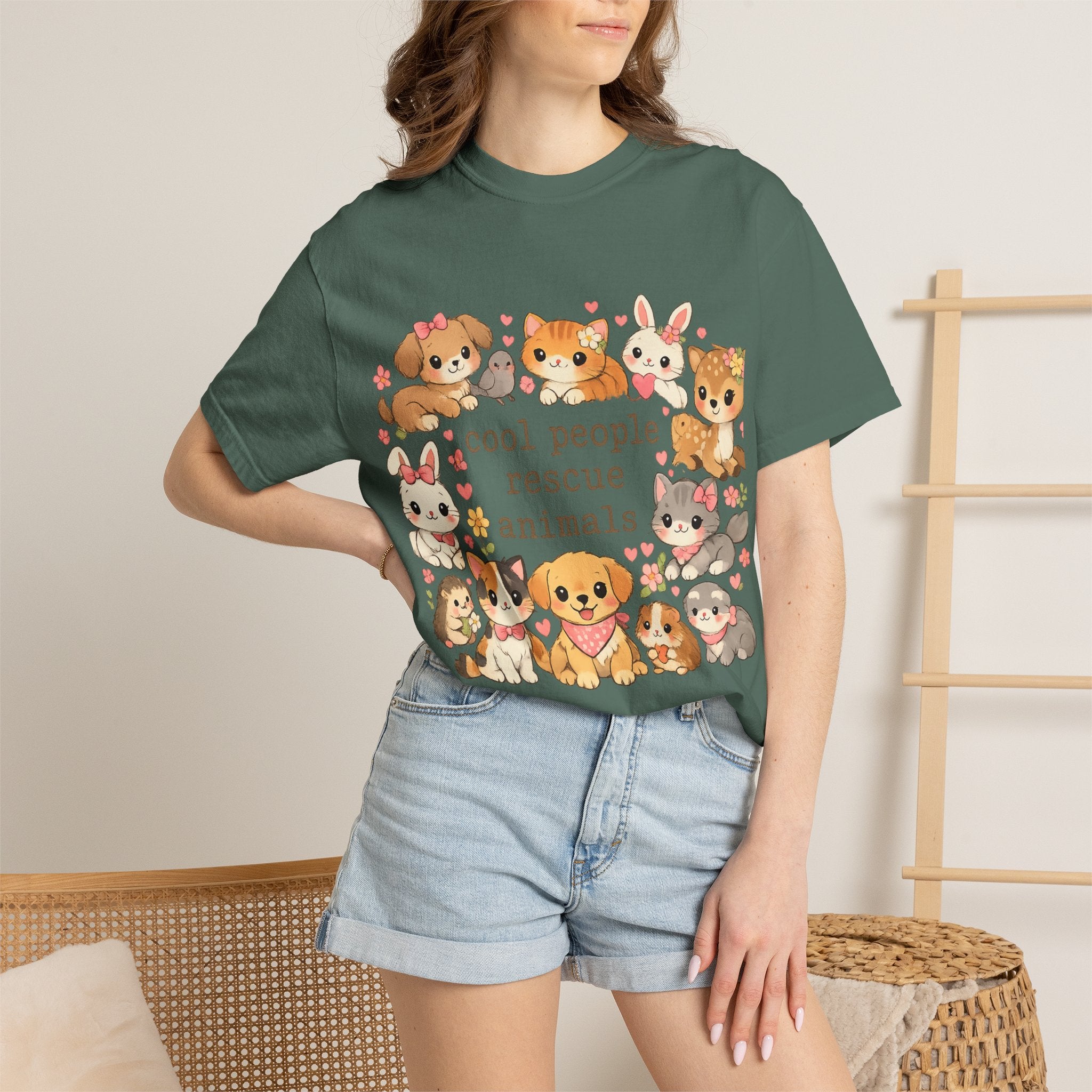 Rescue Animals T-Shirt — "Cool People Rescue Animals" Cute Pet Rescue Tee
