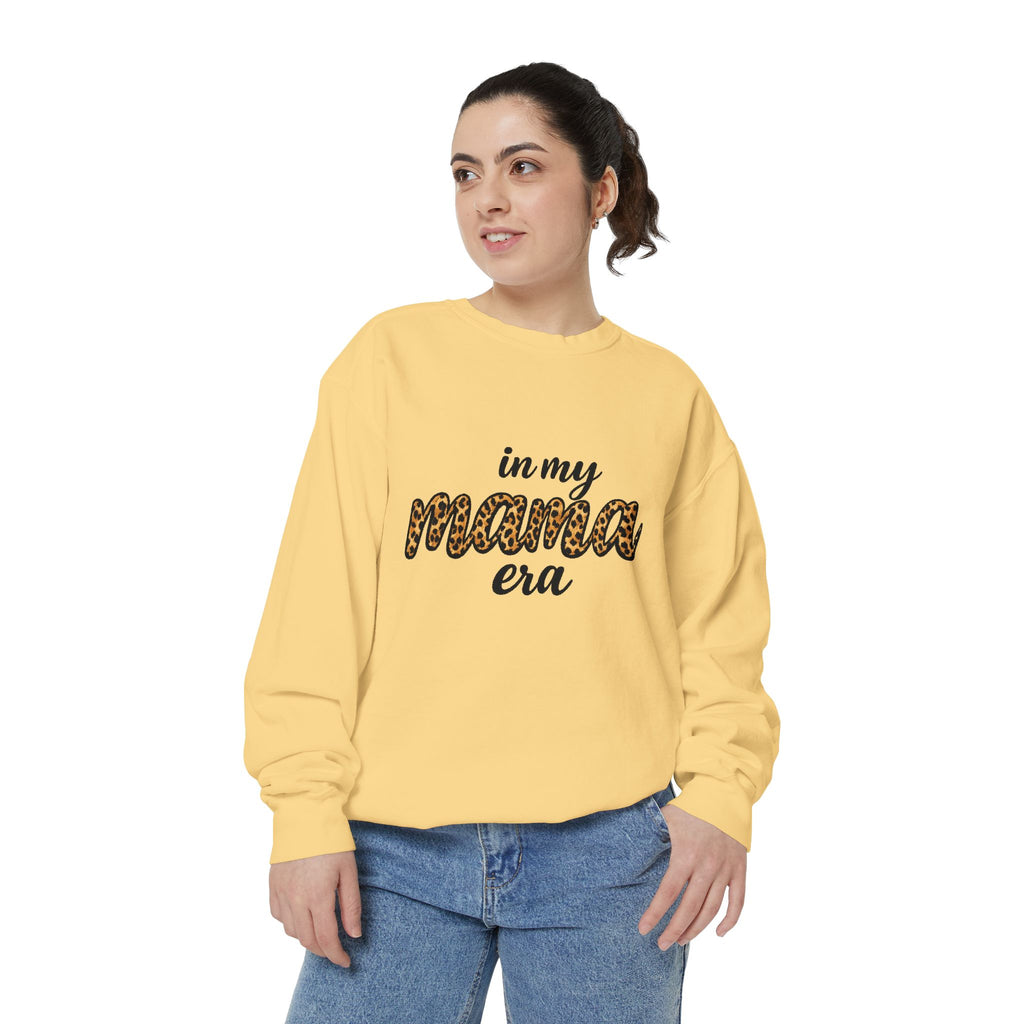 Mama Era Leopard Sweatshirt — "in my mama era" Cozy Mom Pullover