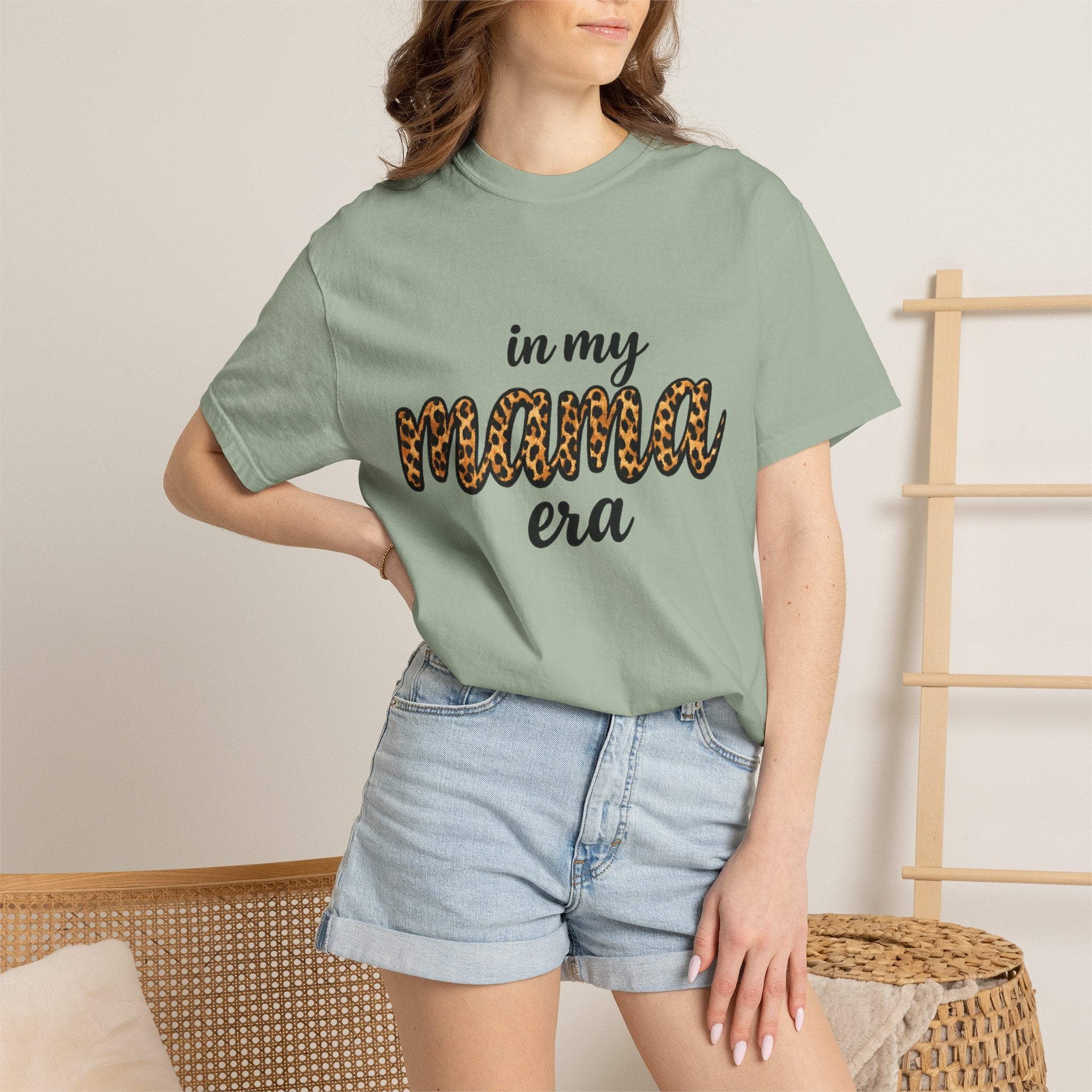 Mama Era Leopard Print T‑Shirt — "in my mama era" Casual Mom Tee