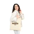 Mama Era Leopard Script Cotton Tote Bag — "in my mama era" Canvas Grocery & Everyday Tote