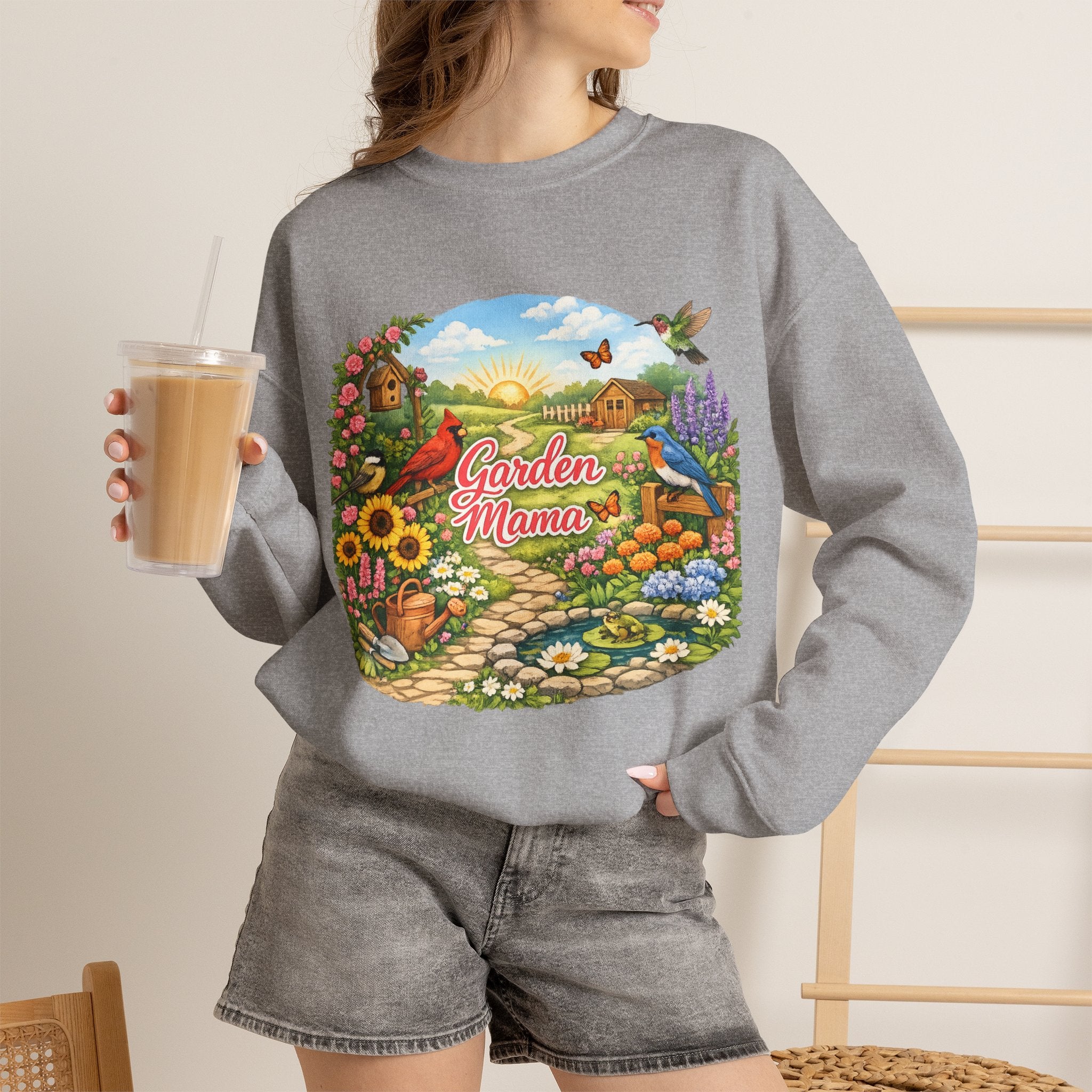 Garden Mama Crewneck Sweatshirt — Floral Cottagecore Gardening Gift