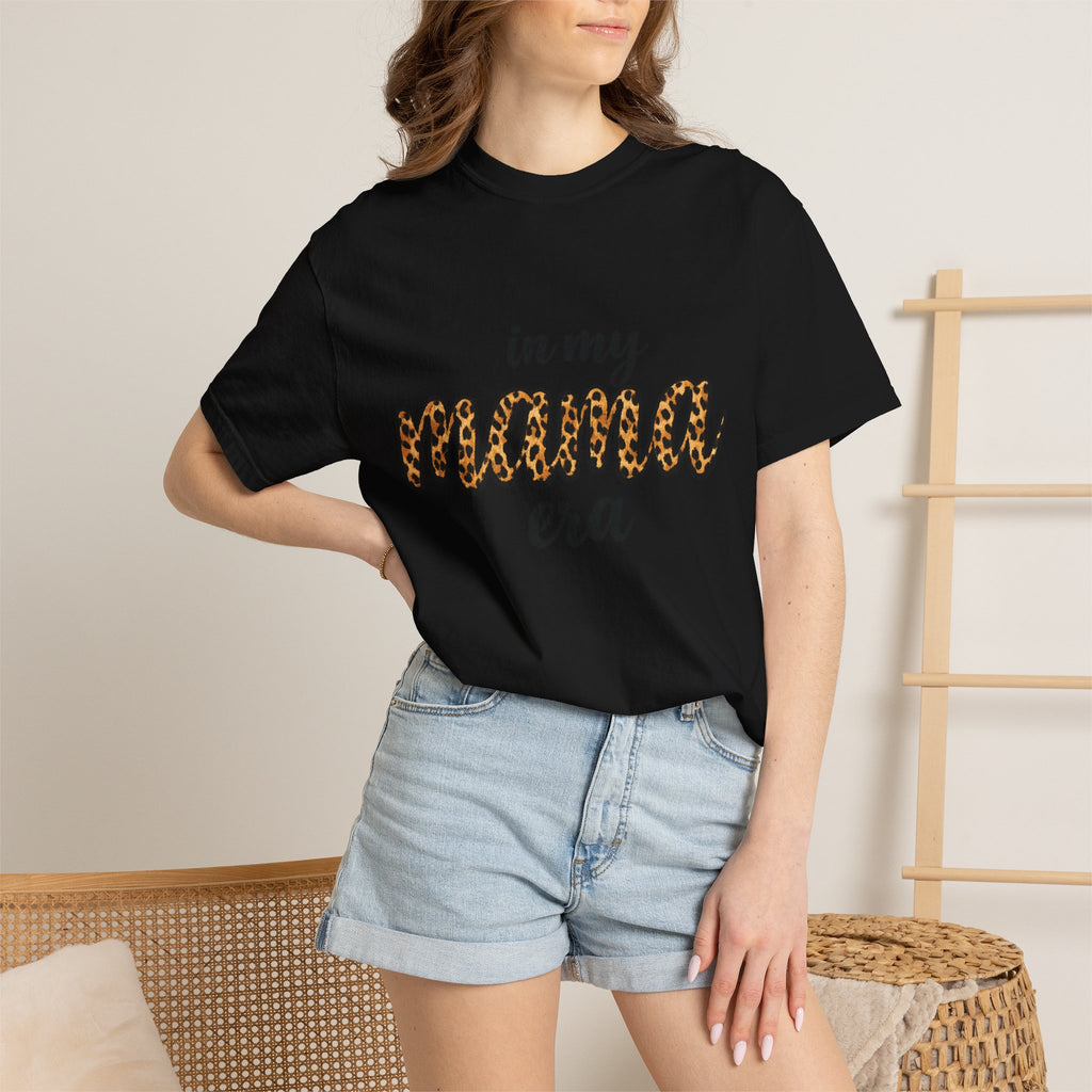 Mama Era Leopard Print T‑Shirt — "in my mama era" Casual Mom Tee